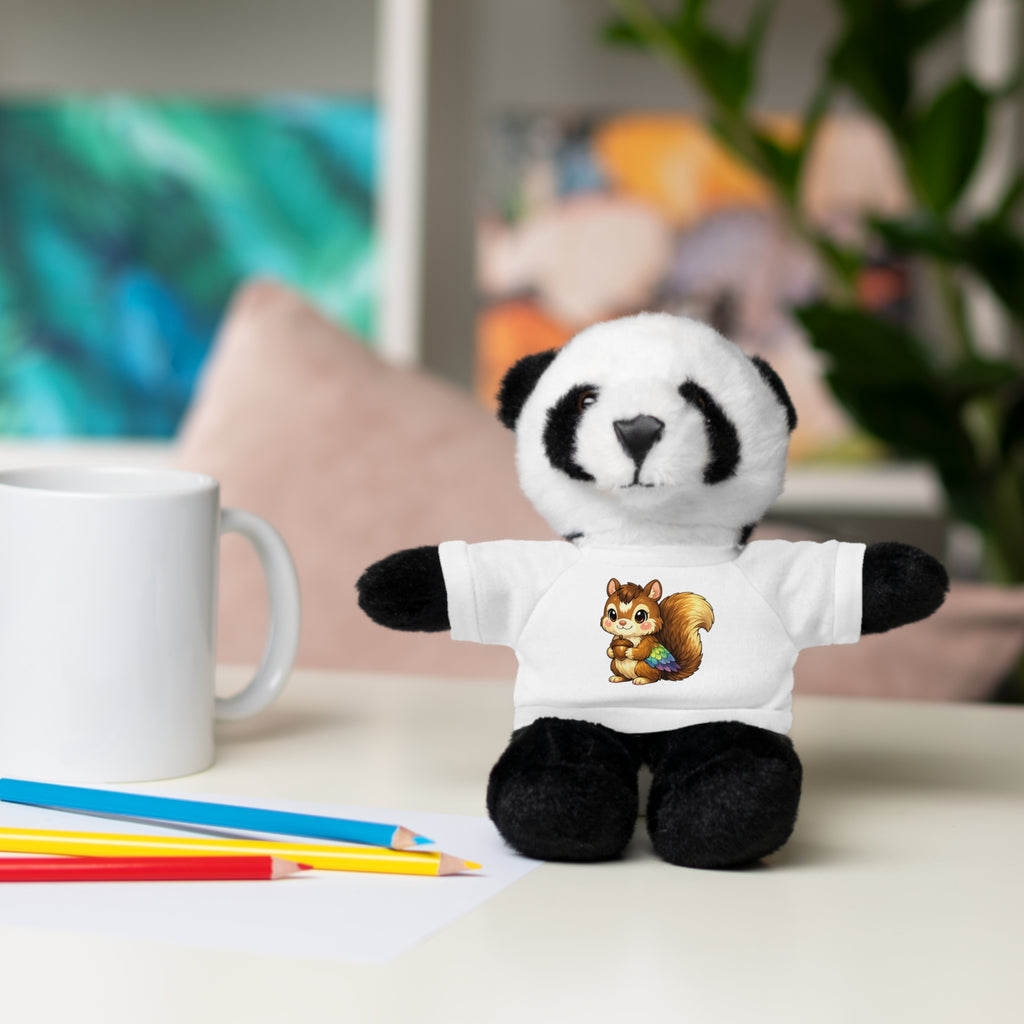 Cute Squirrel Plush Teddy with Graphic Tee — Adorable Stuffed Animal Gift