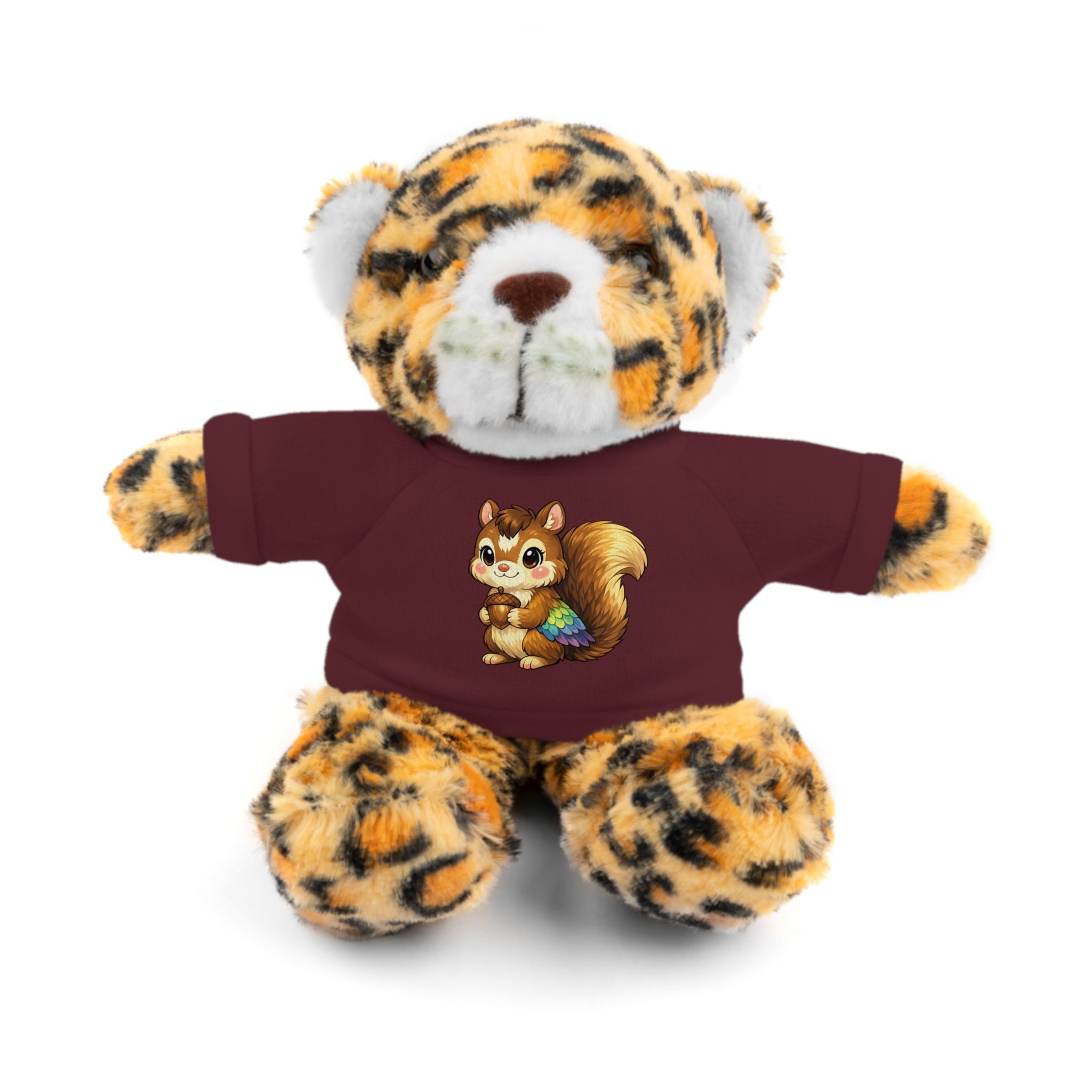 Cute Squirrel Plush Teddy with Graphic Tee — Adorable Stuffed Animal Gift