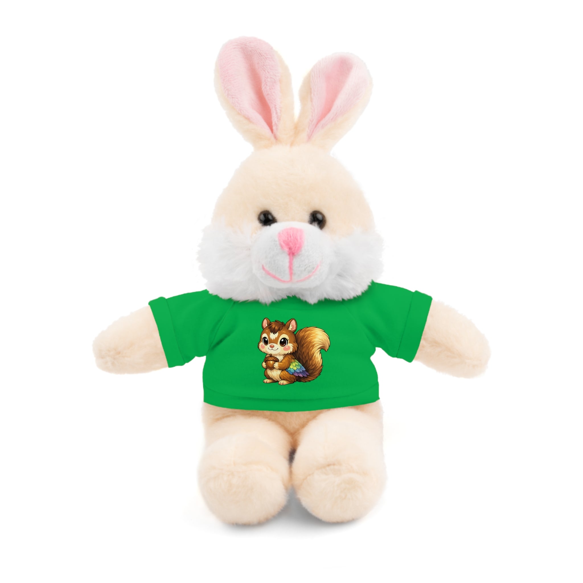 Cute Squirrel Plush Teddy with Graphic Tee — Adorable Stuffed Animal Gift