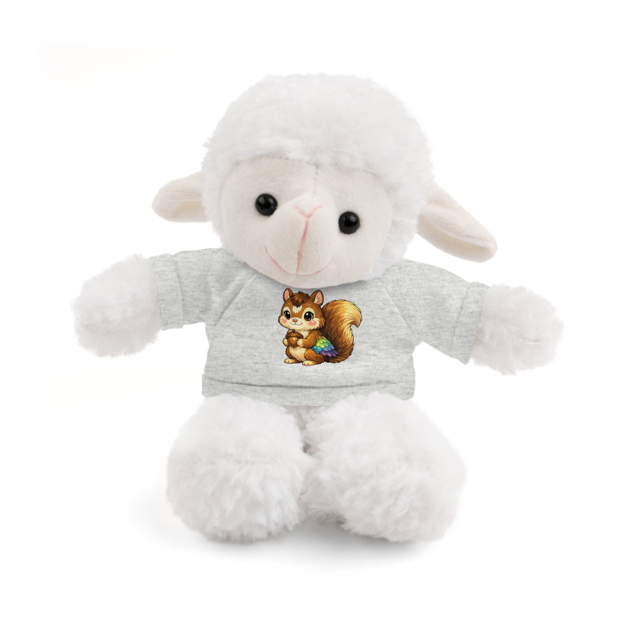 Cute Squirrel Plush Teddy with Graphic Tee — Adorable Stuffed Animal Gift