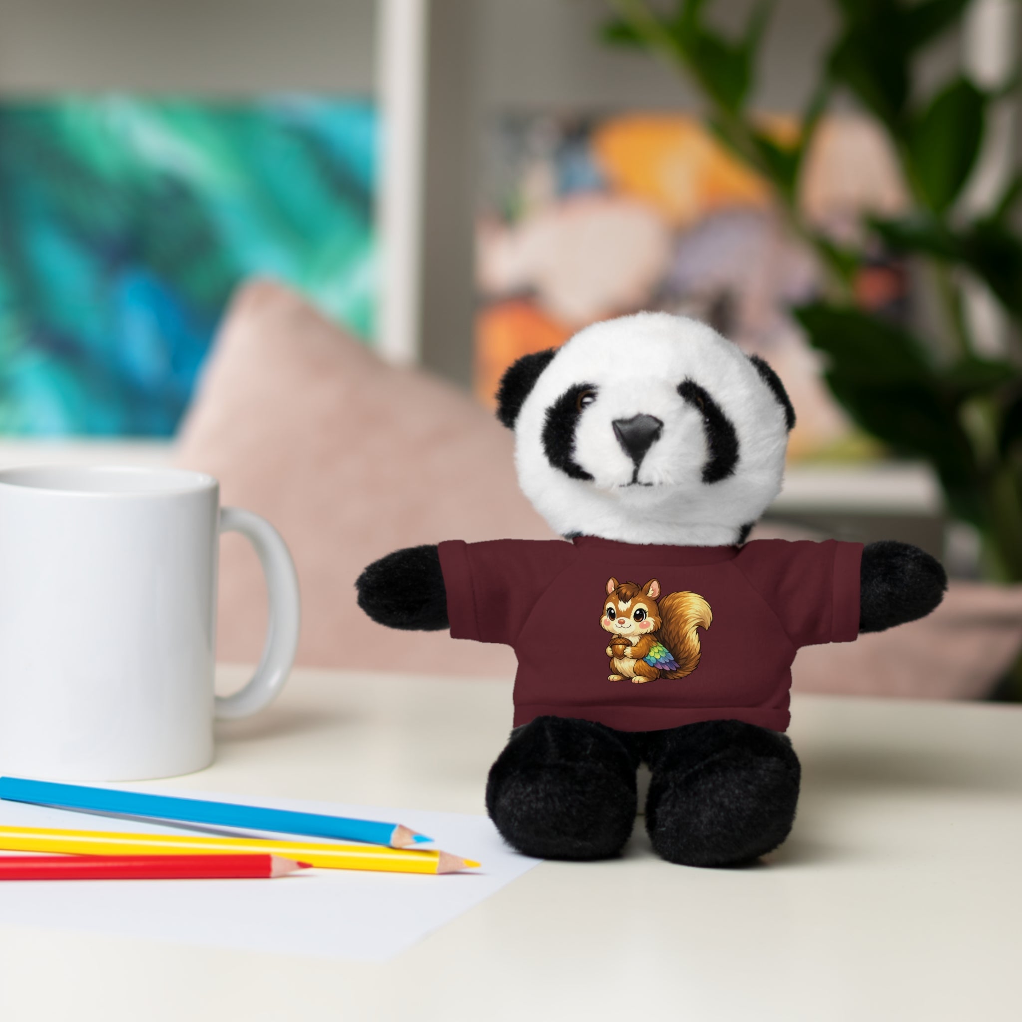 Cute Squirrel Plush Teddy with Graphic Tee — Adorable Stuffed Animal Gift