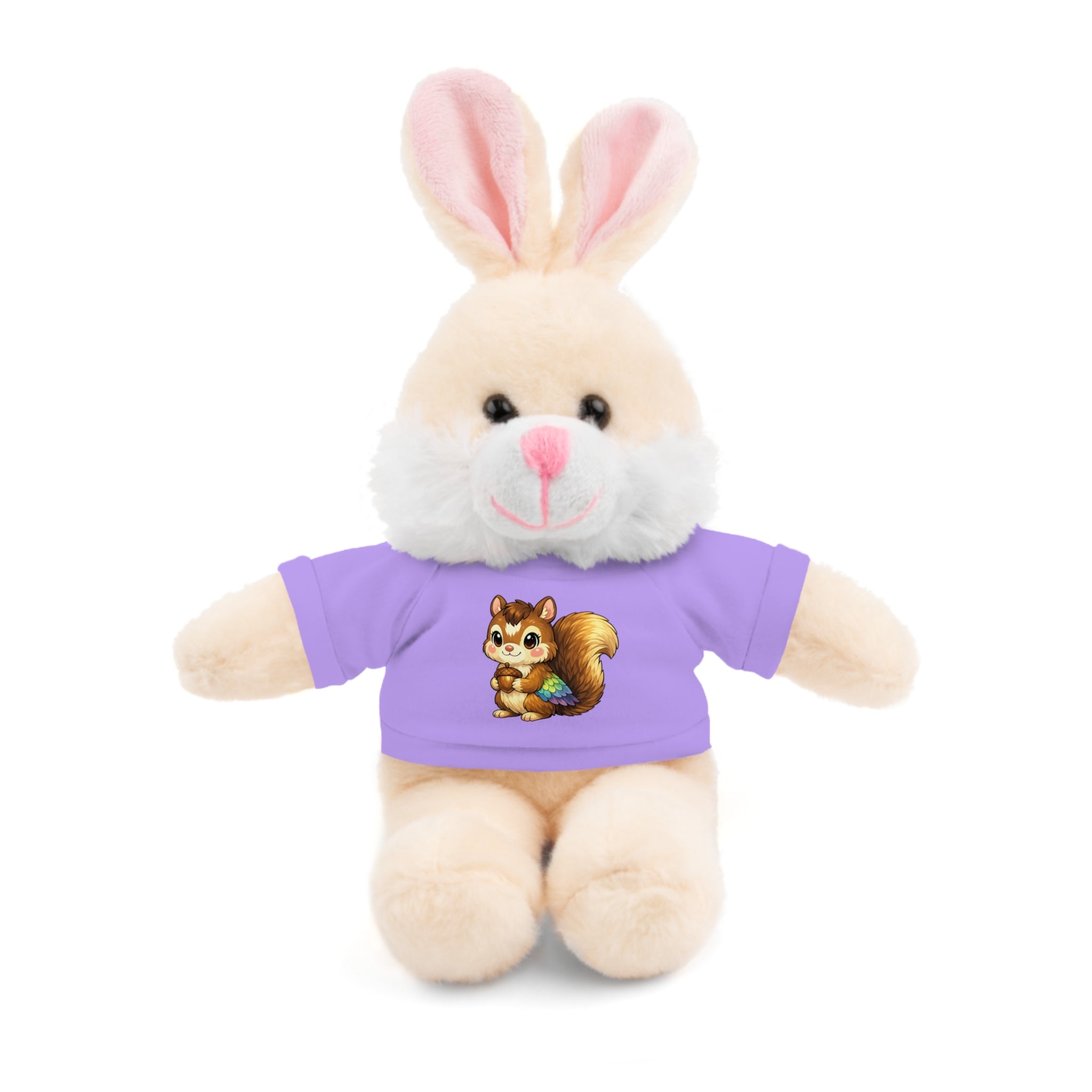 Cute Squirrel Plush Teddy with Graphic Tee — Adorable Stuffed Animal Gift