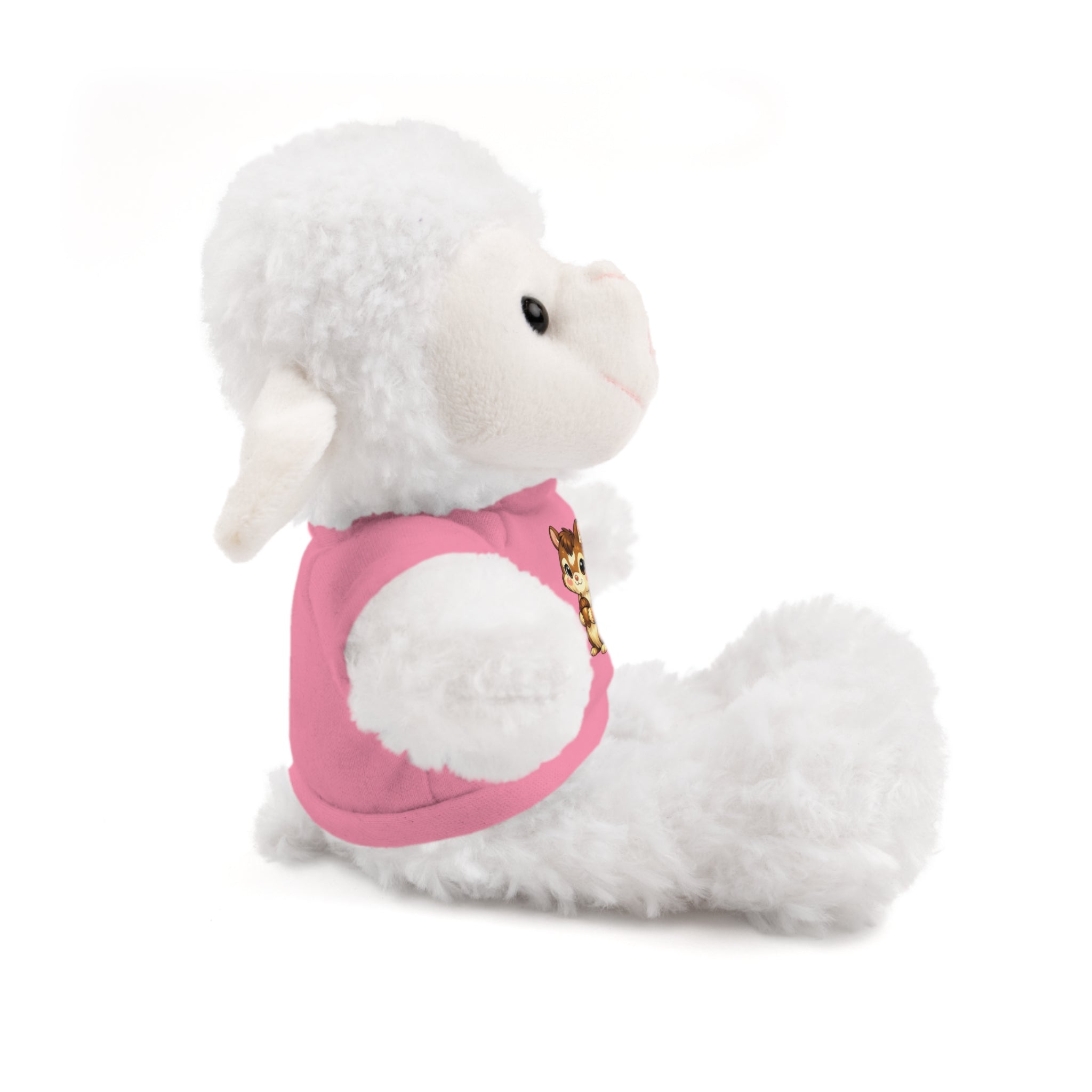 Cute Squirrel Plush Teddy with Graphic Tee — Adorable Stuffed Animal Gift
