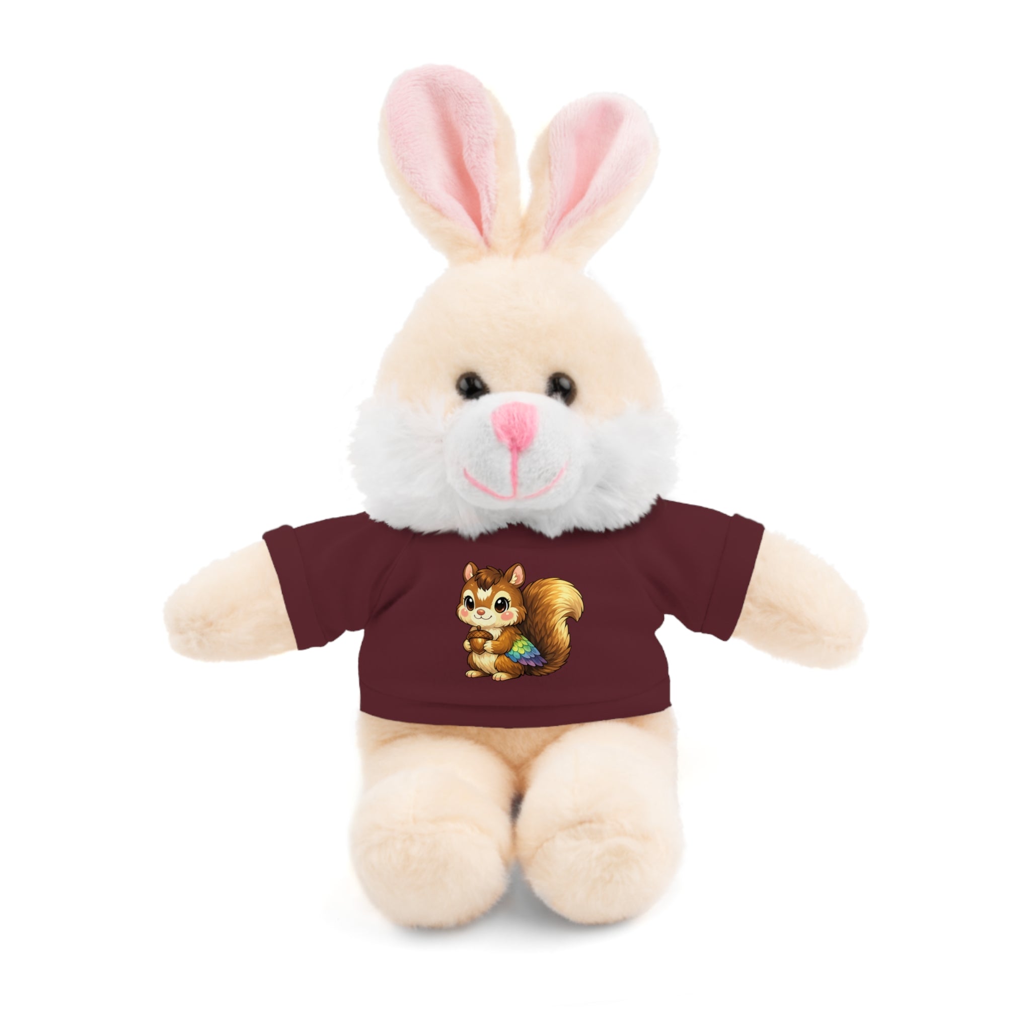 Cute Squirrel Plush Teddy with Graphic Tee — Adorable Stuffed Animal Gift
