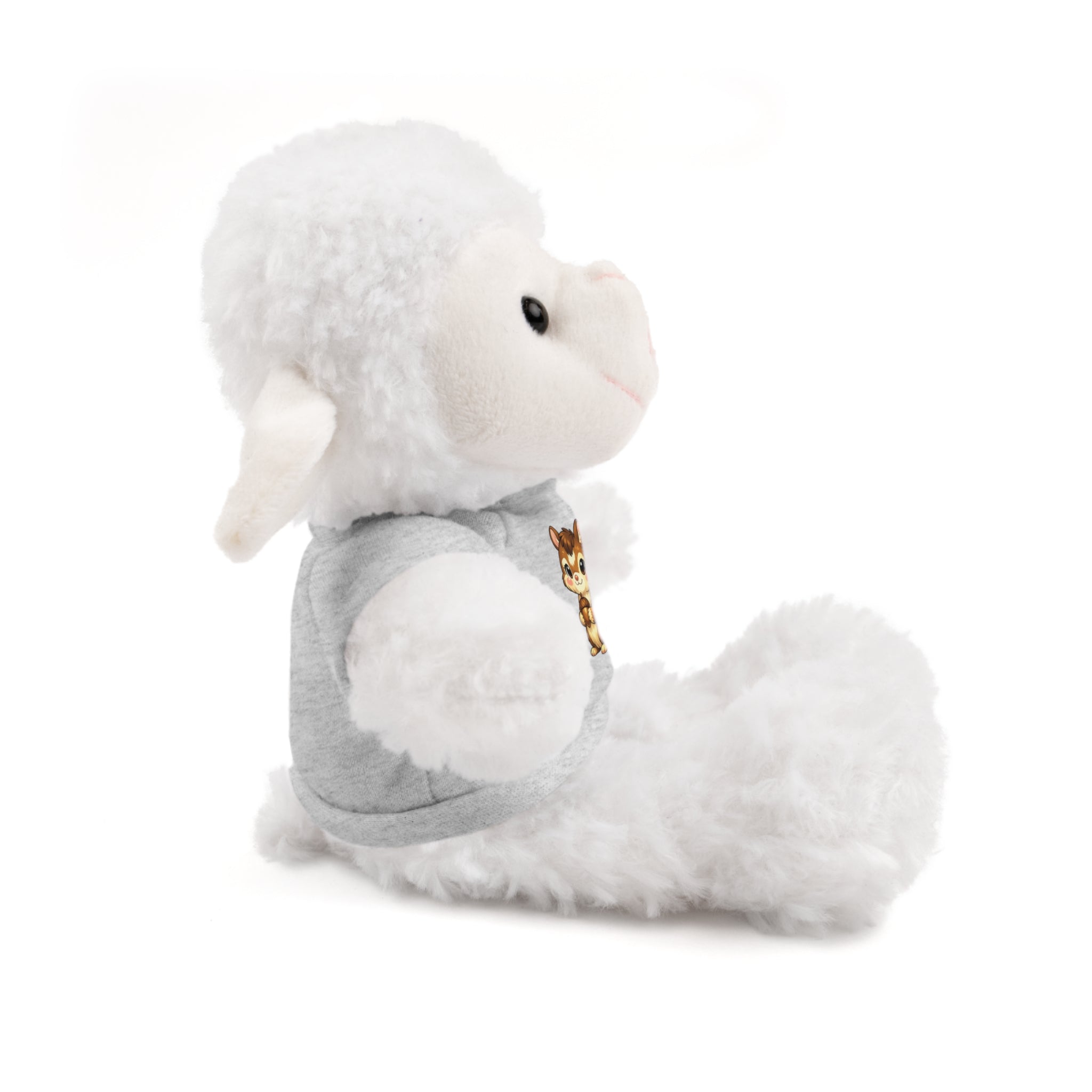 Cute Squirrel Plush Teddy with Graphic Tee — Adorable Stuffed Animal Gift