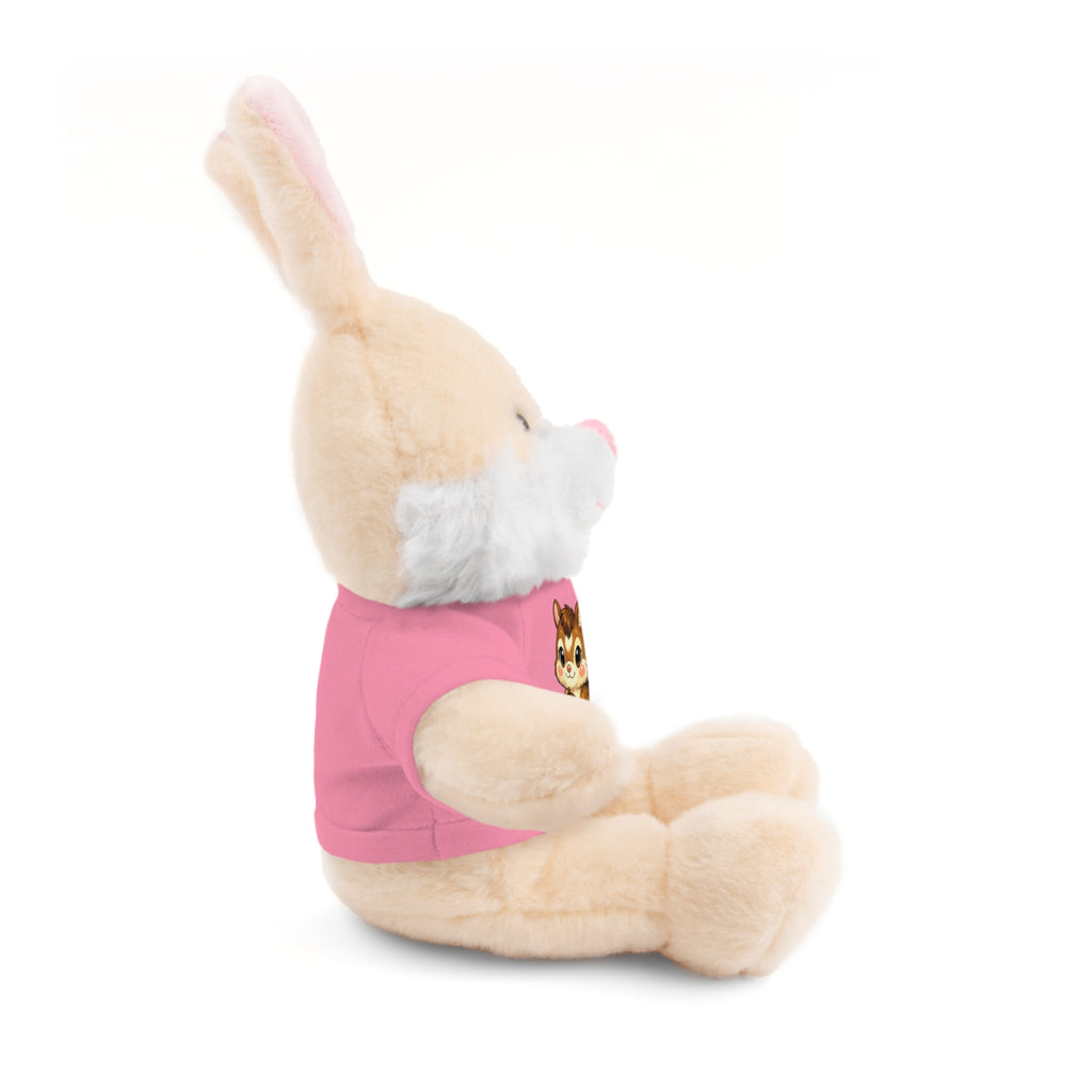 Cute Squirrel Plush Teddy with Graphic Tee — Adorable Stuffed Animal Gift