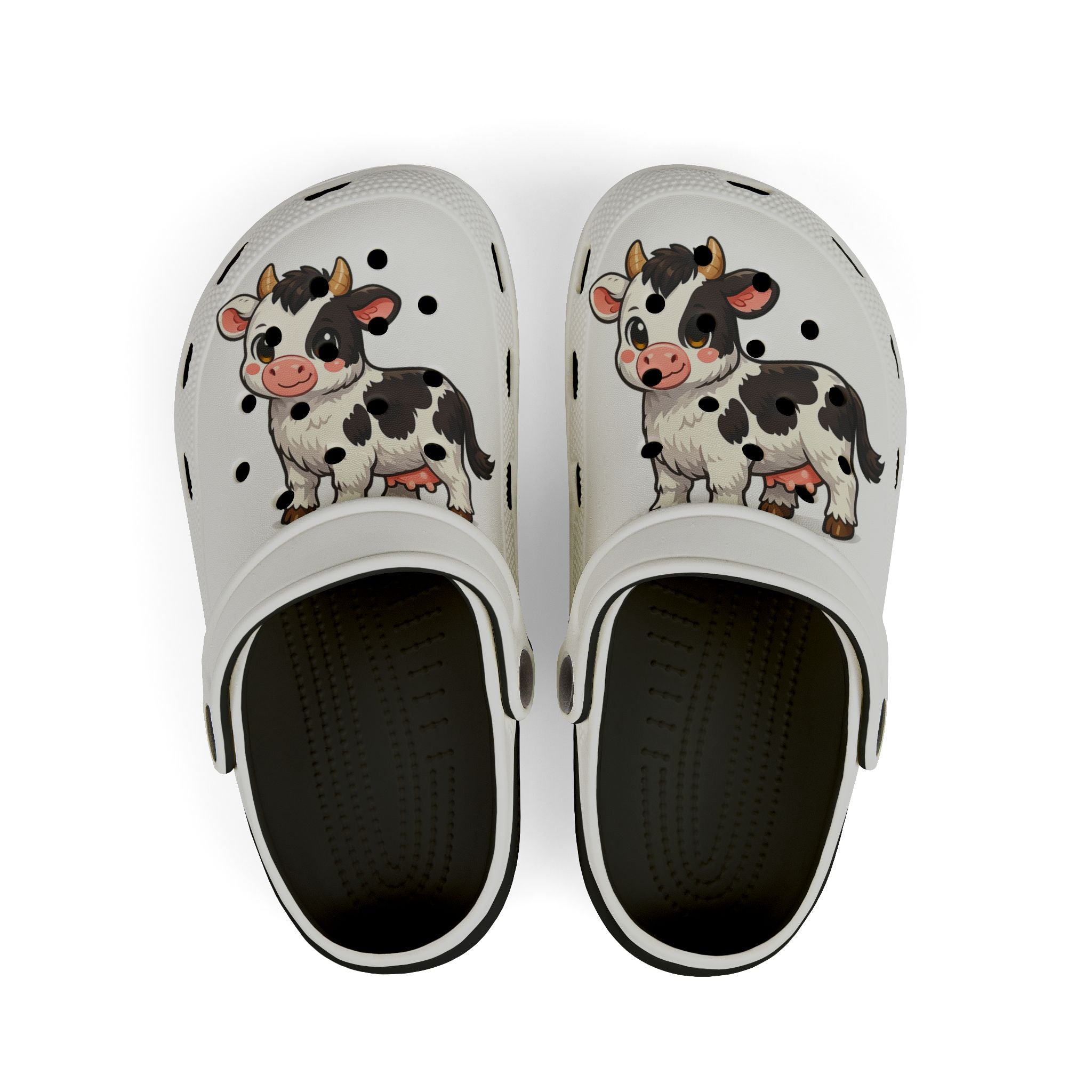 Kids Cow Print EVA Foam Clogs – Cute Farm Animal Slip-Ons