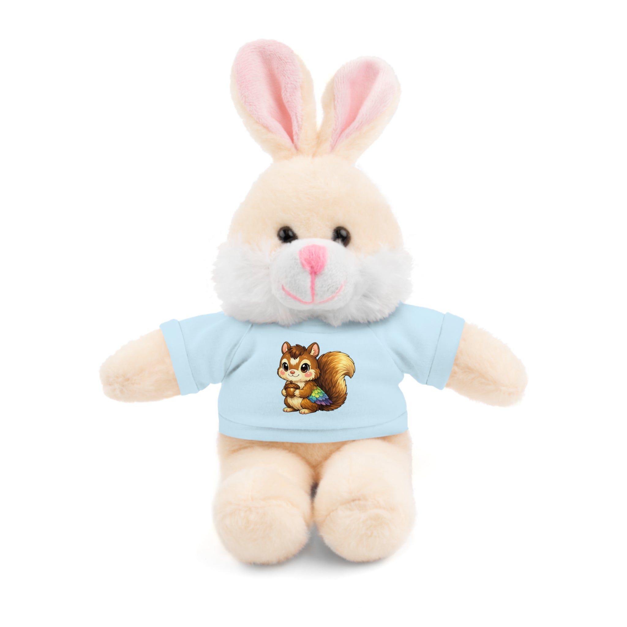 Cute Squirrel Plush Teddy with Graphic Tee — Adorable Stuffed Animal Gift