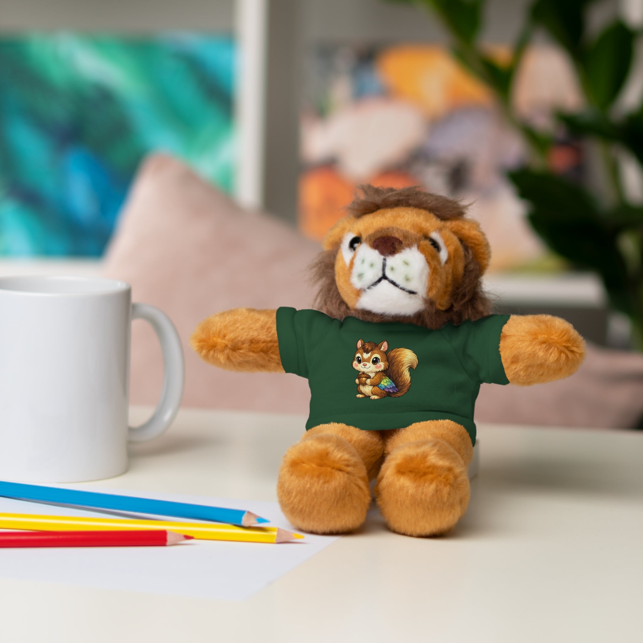 Cute Squirrel Plush Teddy with Graphic Tee — Adorable Stuffed Animal Gift