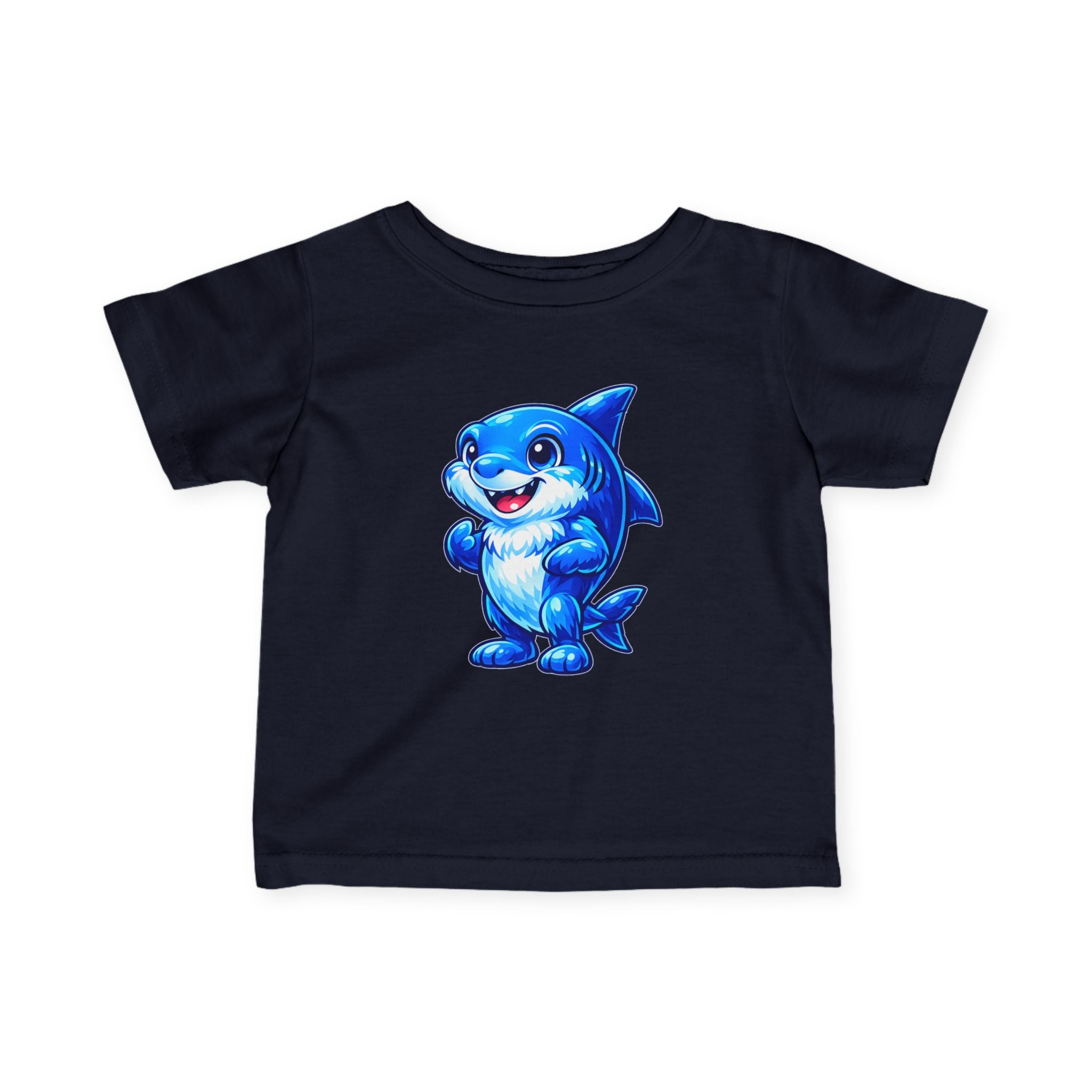 Baby Shark Graphic Tee – Cute Blue Cartoon Shark Infant T-Shirt