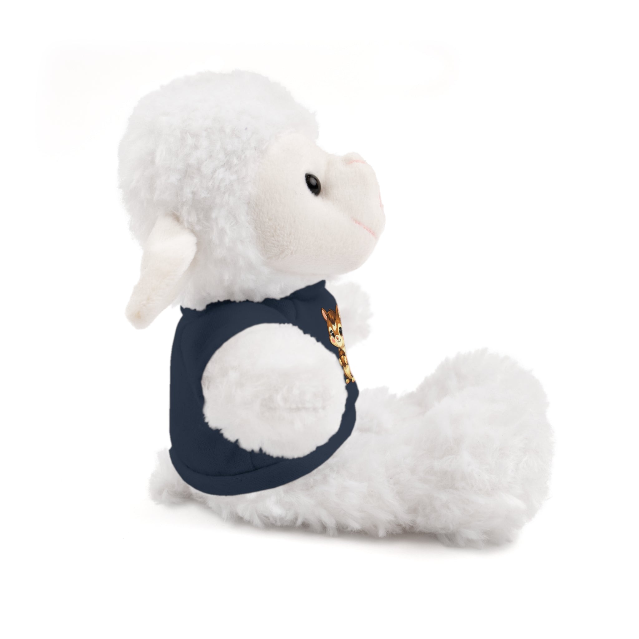 Cute Squirrel Plush Teddy with Graphic Tee — Adorable Stuffed Animal Gift