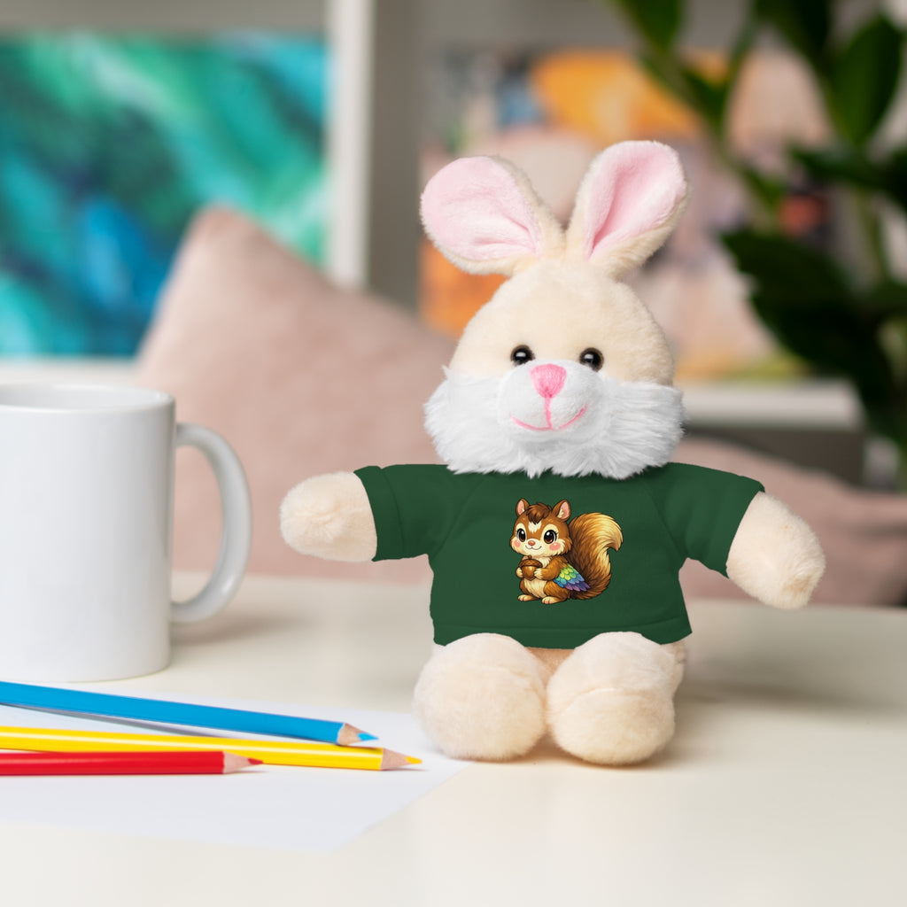 Cute Squirrel Plush Teddy with Graphic Tee — Adorable Stuffed Animal Gift
