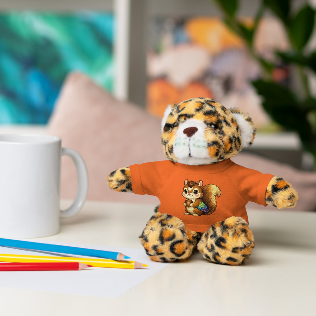 Cute Squirrel Plush Teddy with Graphic Tee — Adorable Stuffed Animal Gift