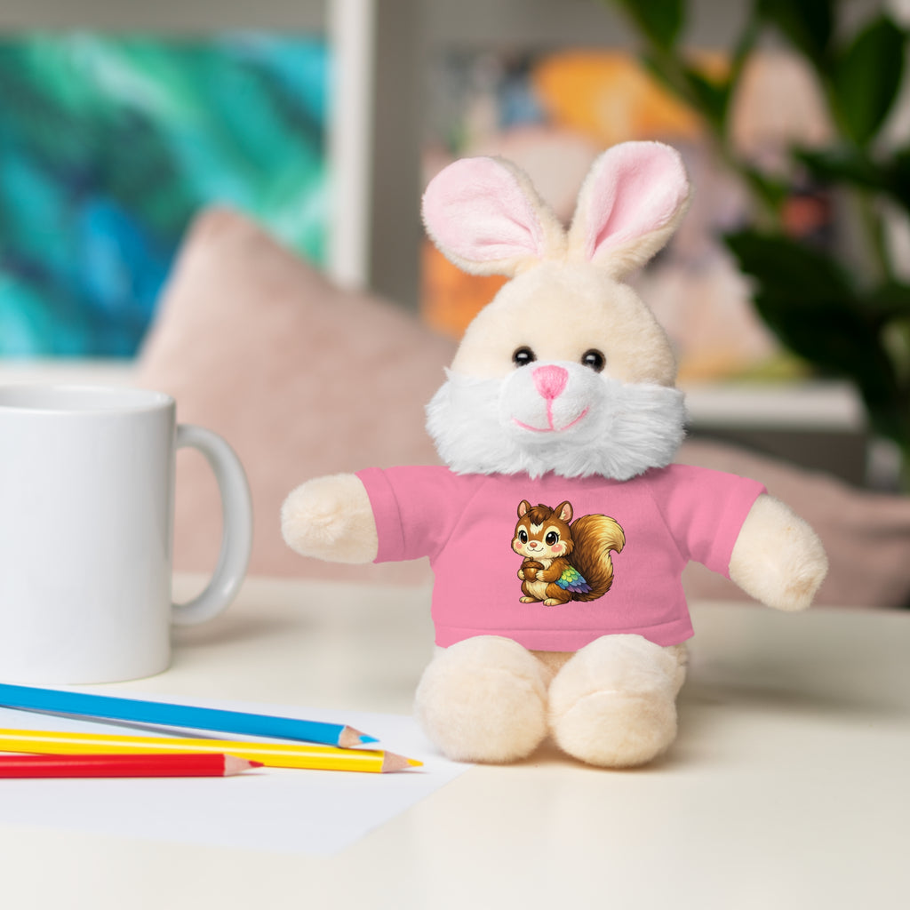 Cute Squirrel Plush Teddy with Graphic Tee — Adorable Stuffed Animal Gift