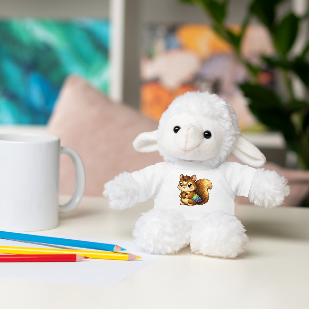 Cute Squirrel Plush Teddy with Graphic Tee — Adorable Stuffed Animal Gift