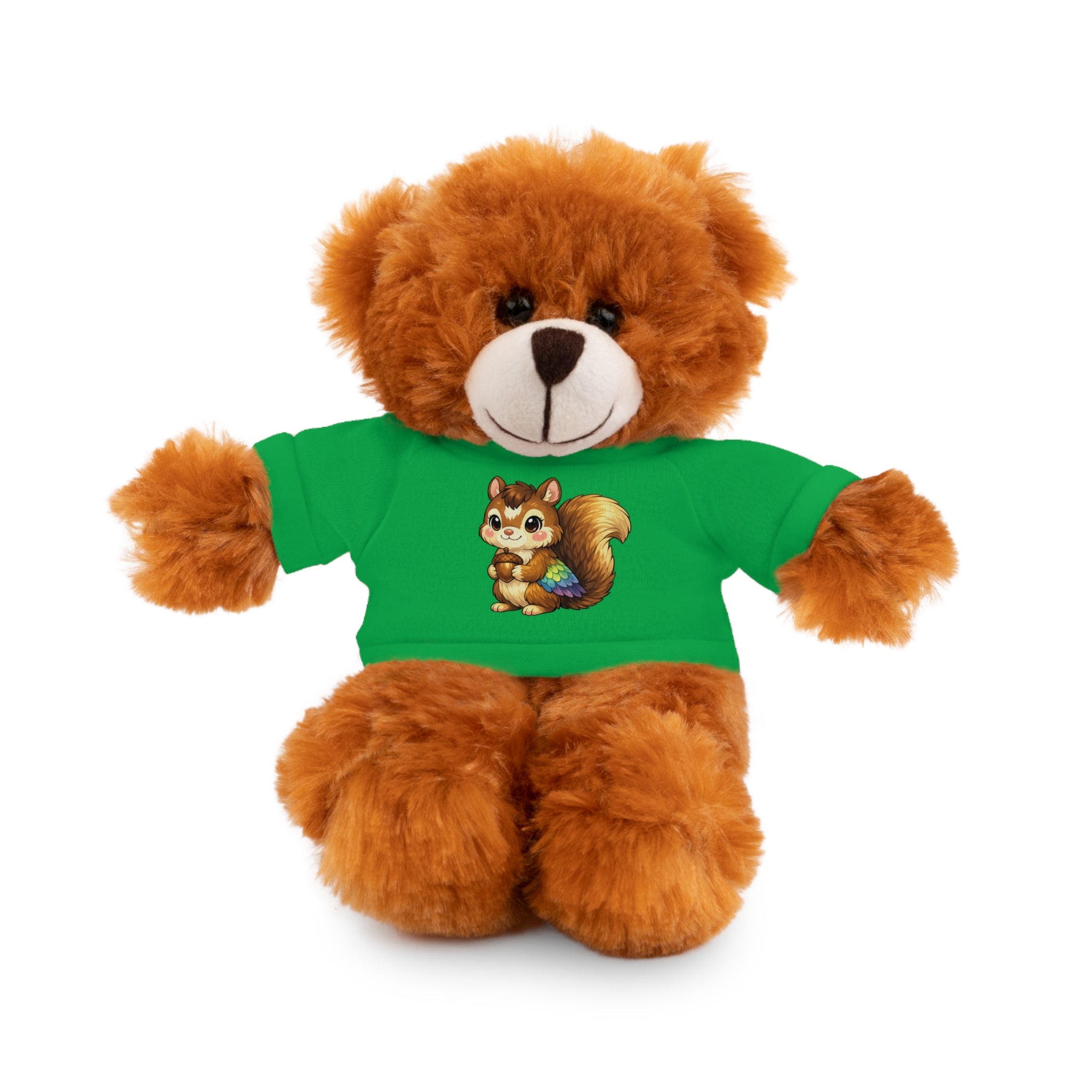 Cute Squirrel Plush Teddy with Graphic Tee — Adorable Stuffed Animal Gift