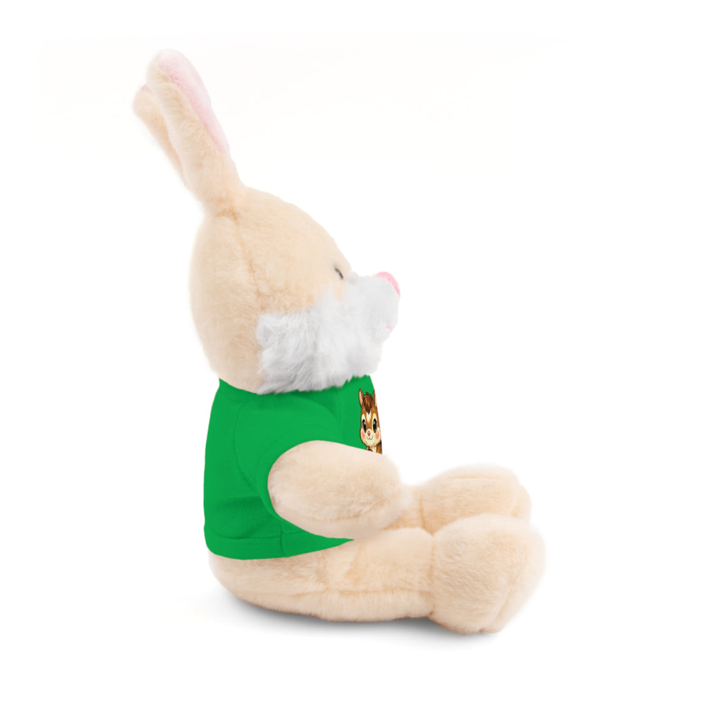 Cute Squirrel Plush Teddy with Graphic Tee — Adorable Stuffed Animal Gift