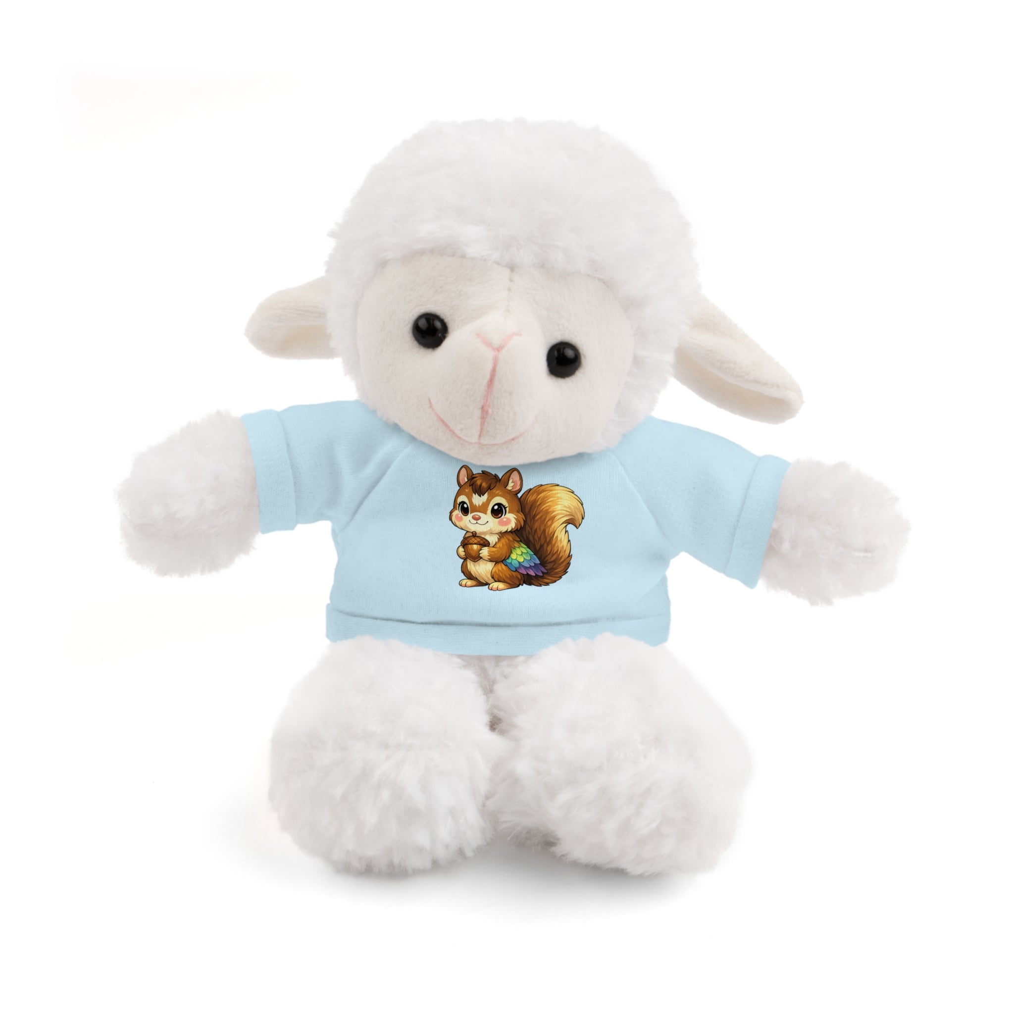 Cute Squirrel Plush Teddy with Graphic Tee — Adorable Stuffed Animal Gift