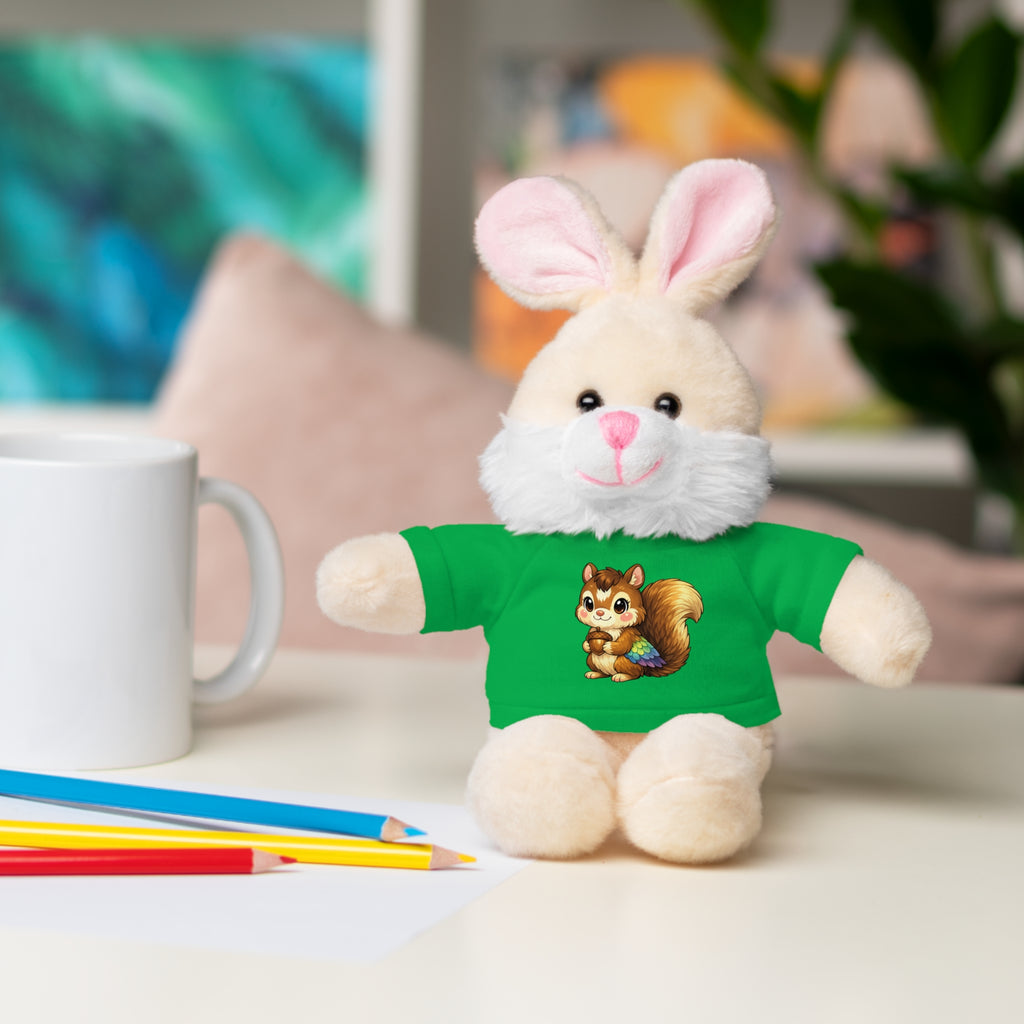 Cute Squirrel Plush Teddy with Graphic Tee — Adorable Stuffed Animal Gift