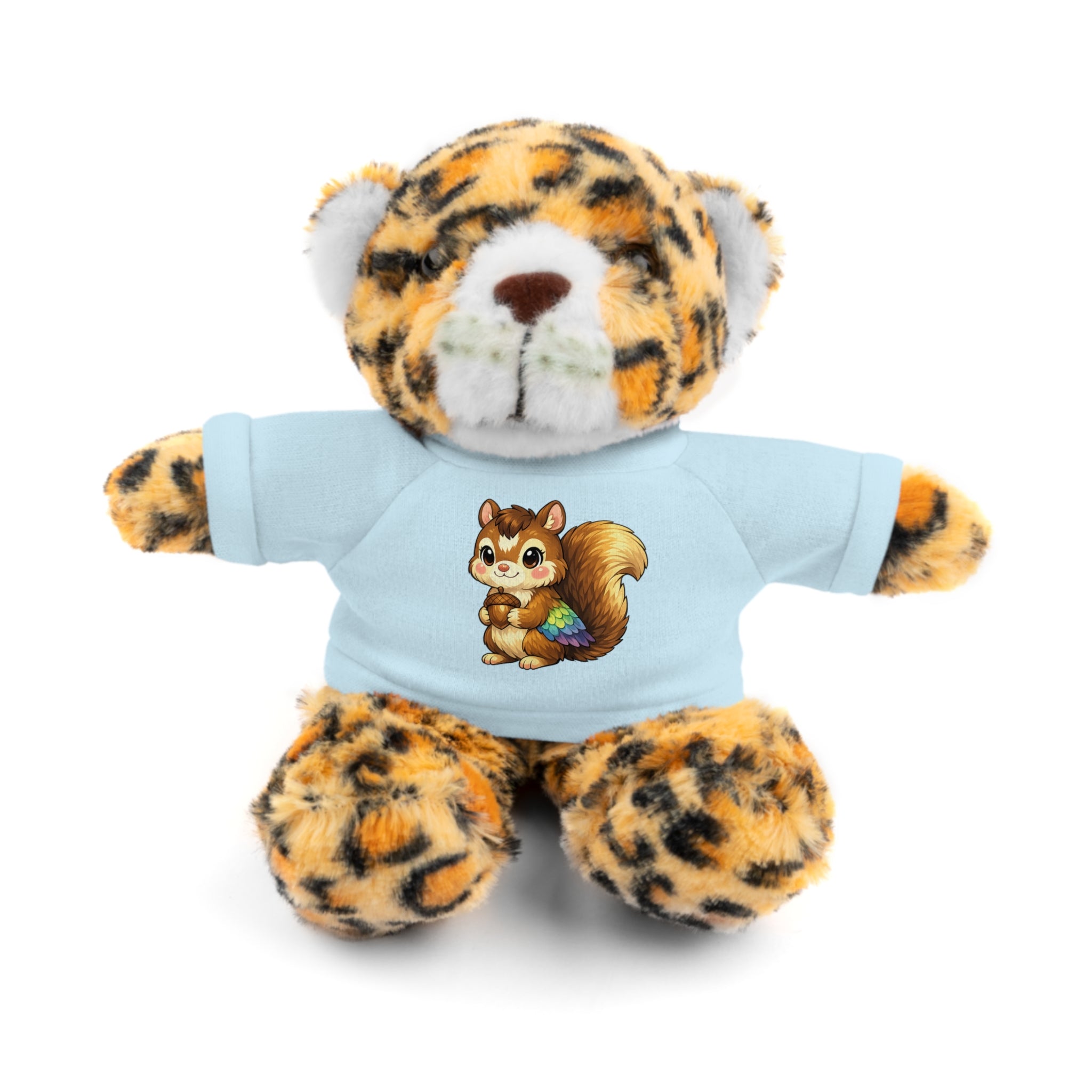 Cute Squirrel Plush Teddy with Graphic Tee — Adorable Stuffed Animal Gift