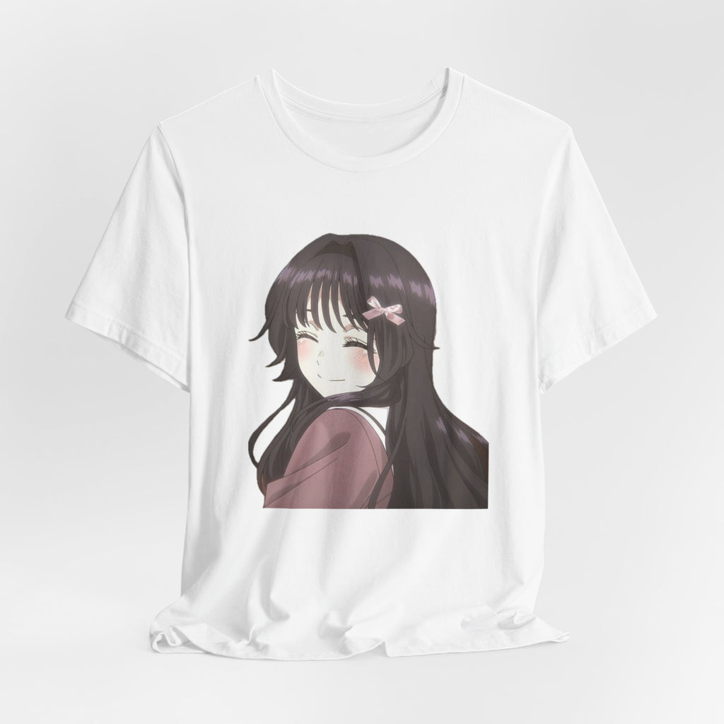 Anime Girl Portrait T-Shirt — Cute Kawaii Smiling Character Tee