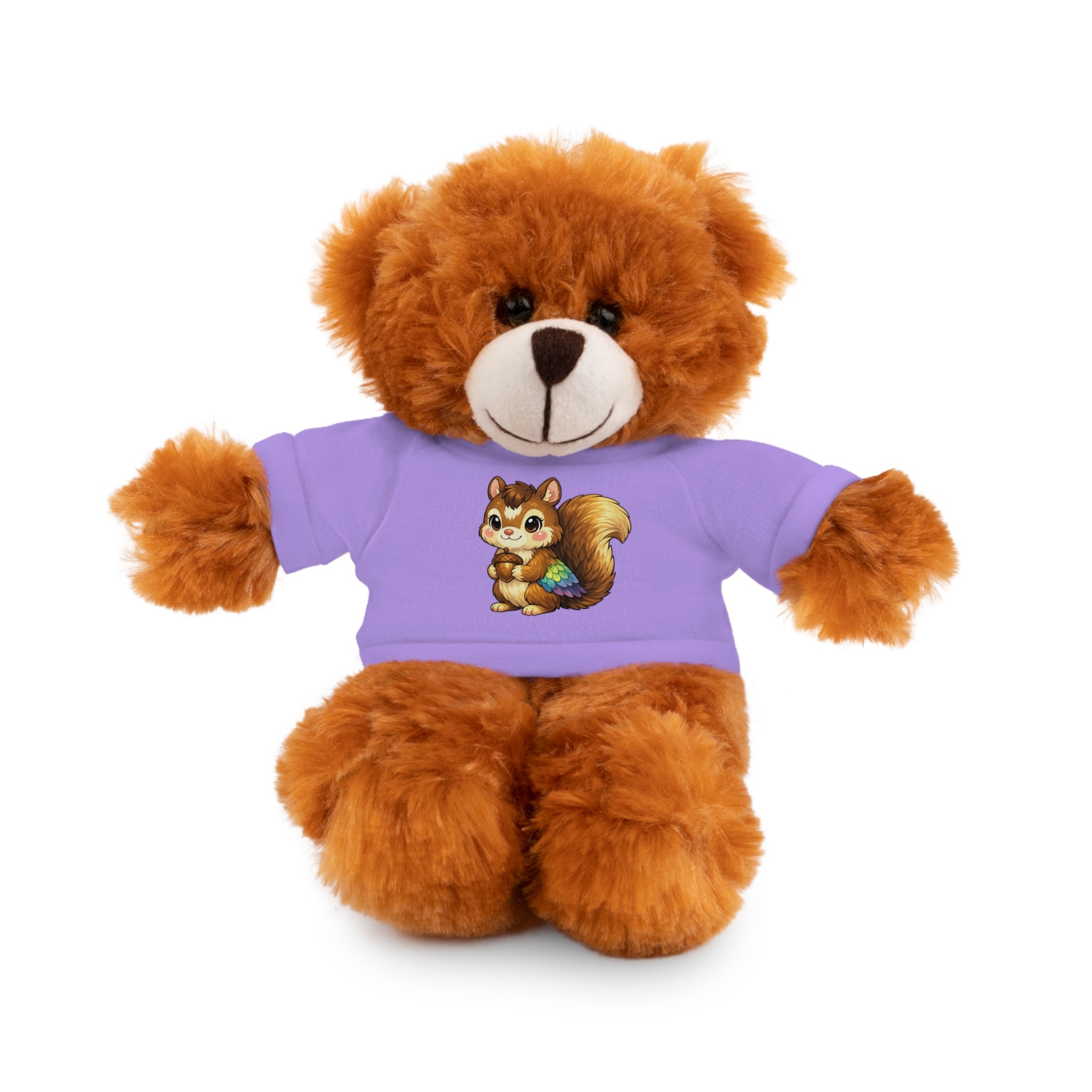 Cute Squirrel Plush Teddy with Graphic Tee — Adorable Stuffed Animal Gift
