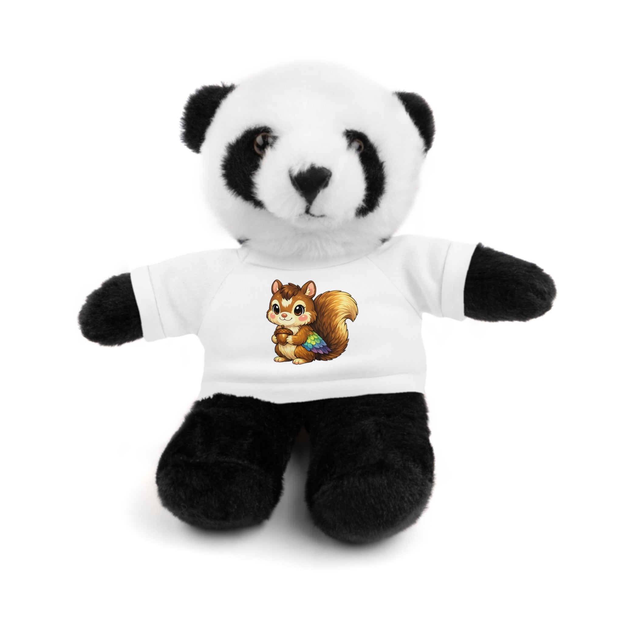 Cute Squirrel Plush Teddy with Graphic Tee — Adorable Stuffed Animal Gift
