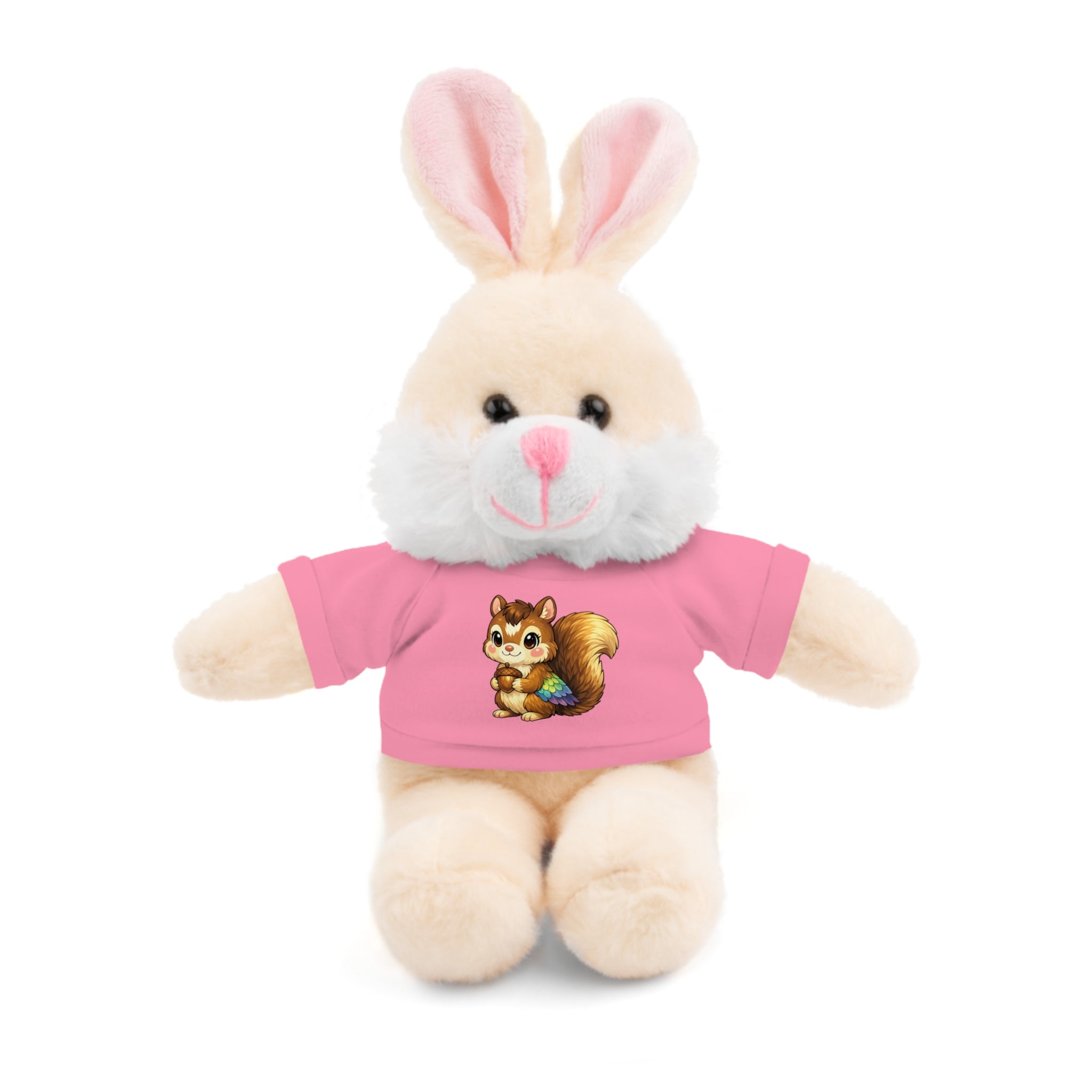 Cute Squirrel Plush Teddy with Graphic Tee — Adorable Stuffed Animal Gift