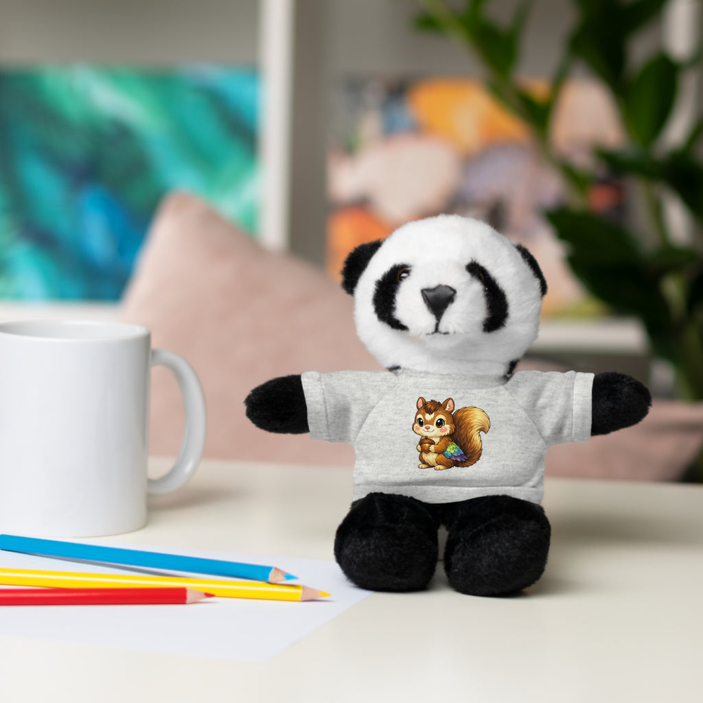 Cute Squirrel Plush Teddy with Graphic Tee — Adorable Stuffed Animal Gift