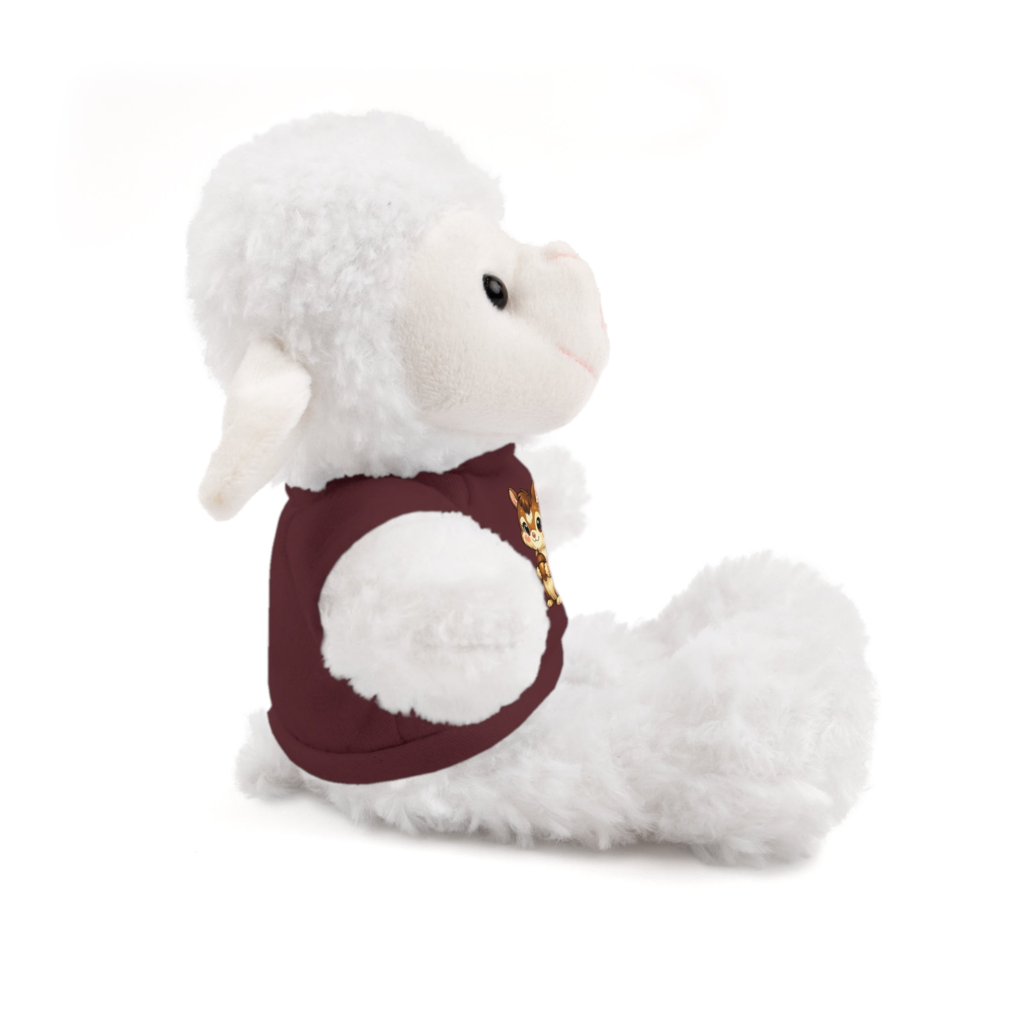 Cute Squirrel Plush Teddy with Graphic Tee — Adorable Stuffed Animal Gift