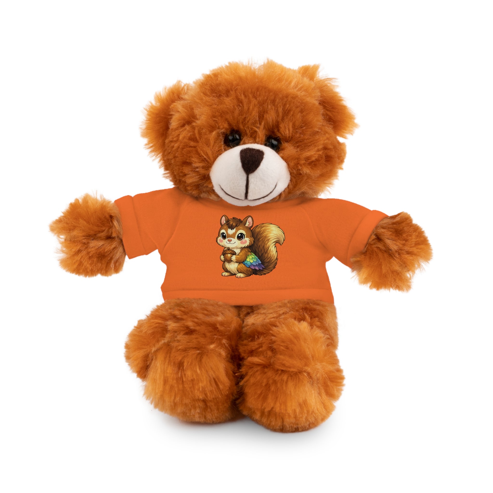 Cute Squirrel Plush Teddy with Graphic Tee — Adorable Stuffed Animal Gift