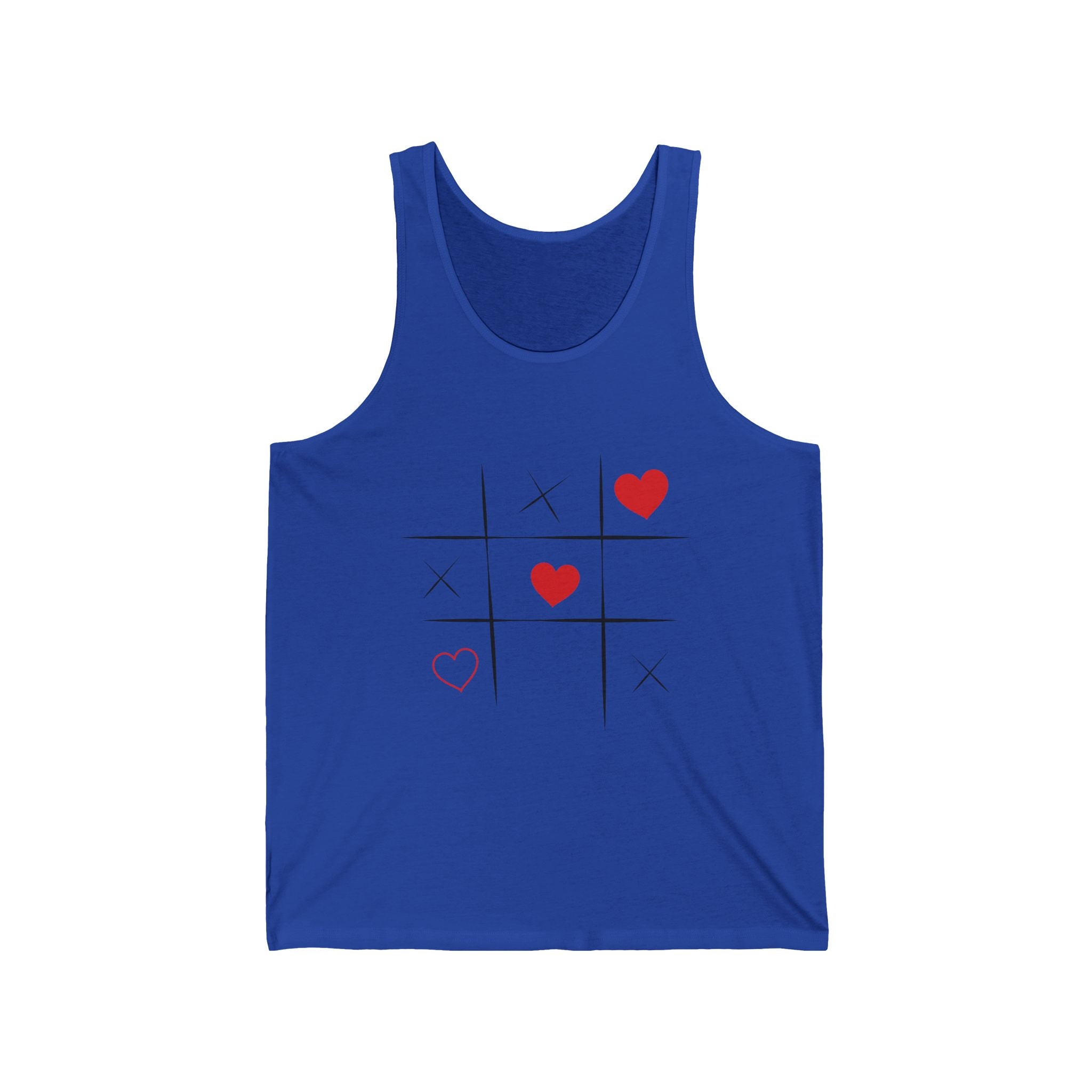 Heart Tic-Tac-Toe Tank Top — Cute Valentine’s Day Love Graphic Tank