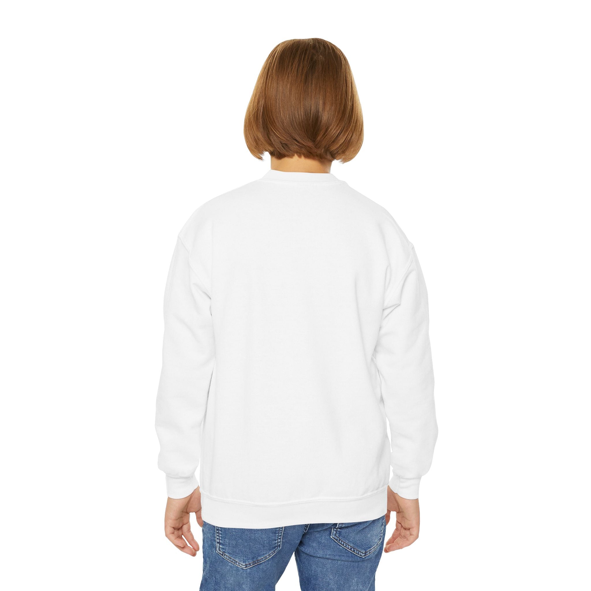 Yellow Daisy Girl Youth Sweatshirt — Cute Retro Floral Graphic Crewneck