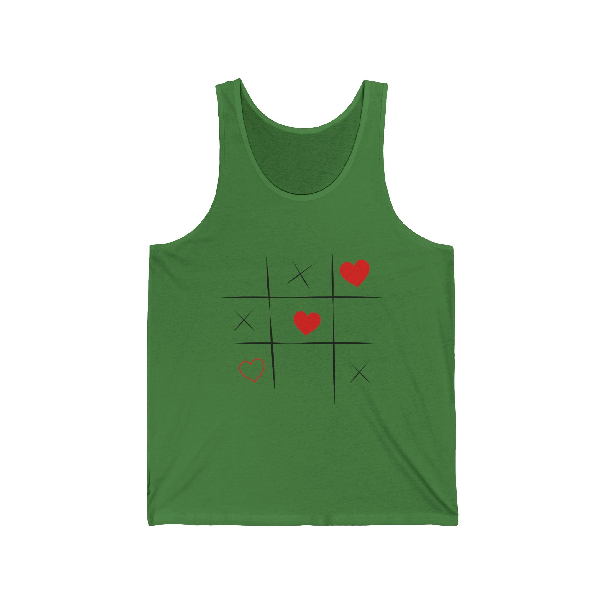 Heart Tic-Tac-Toe Tank Top — Cute Valentine’s Day Love Graphic Tank