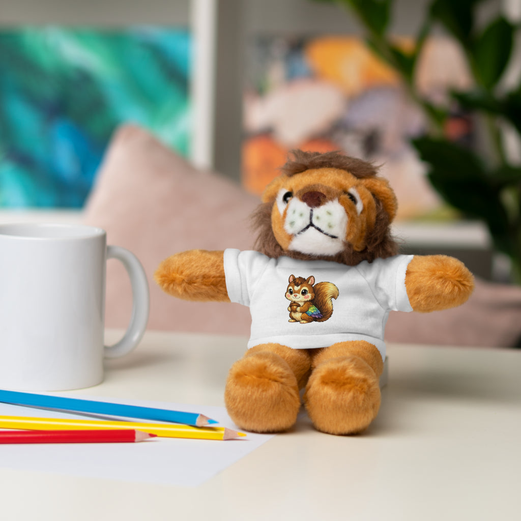 Cute Squirrel Plush Teddy with Graphic Tee — Adorable Stuffed Animal Gift