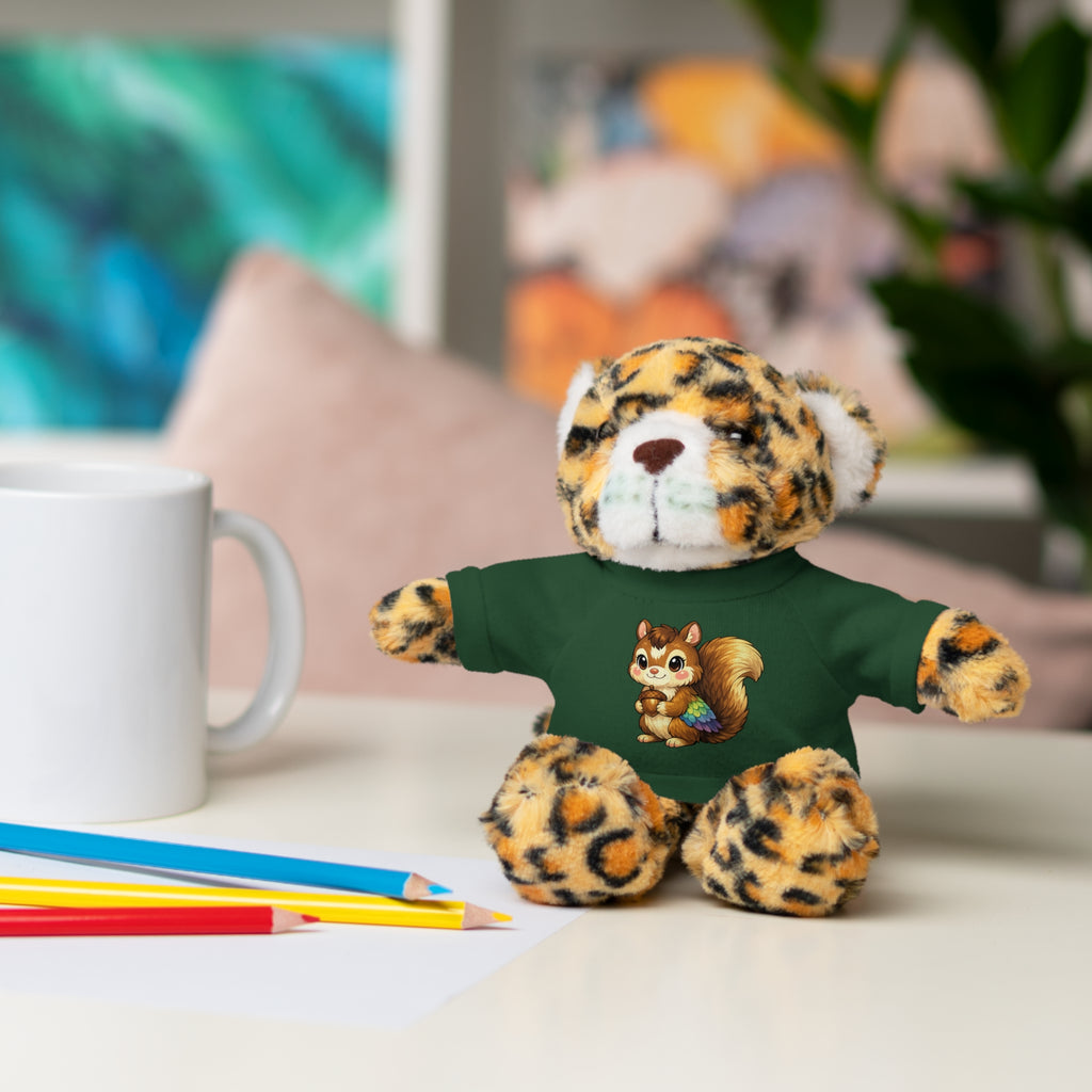 Cute Squirrel Plush Teddy with Graphic Tee — Adorable Stuffed Animal Gift