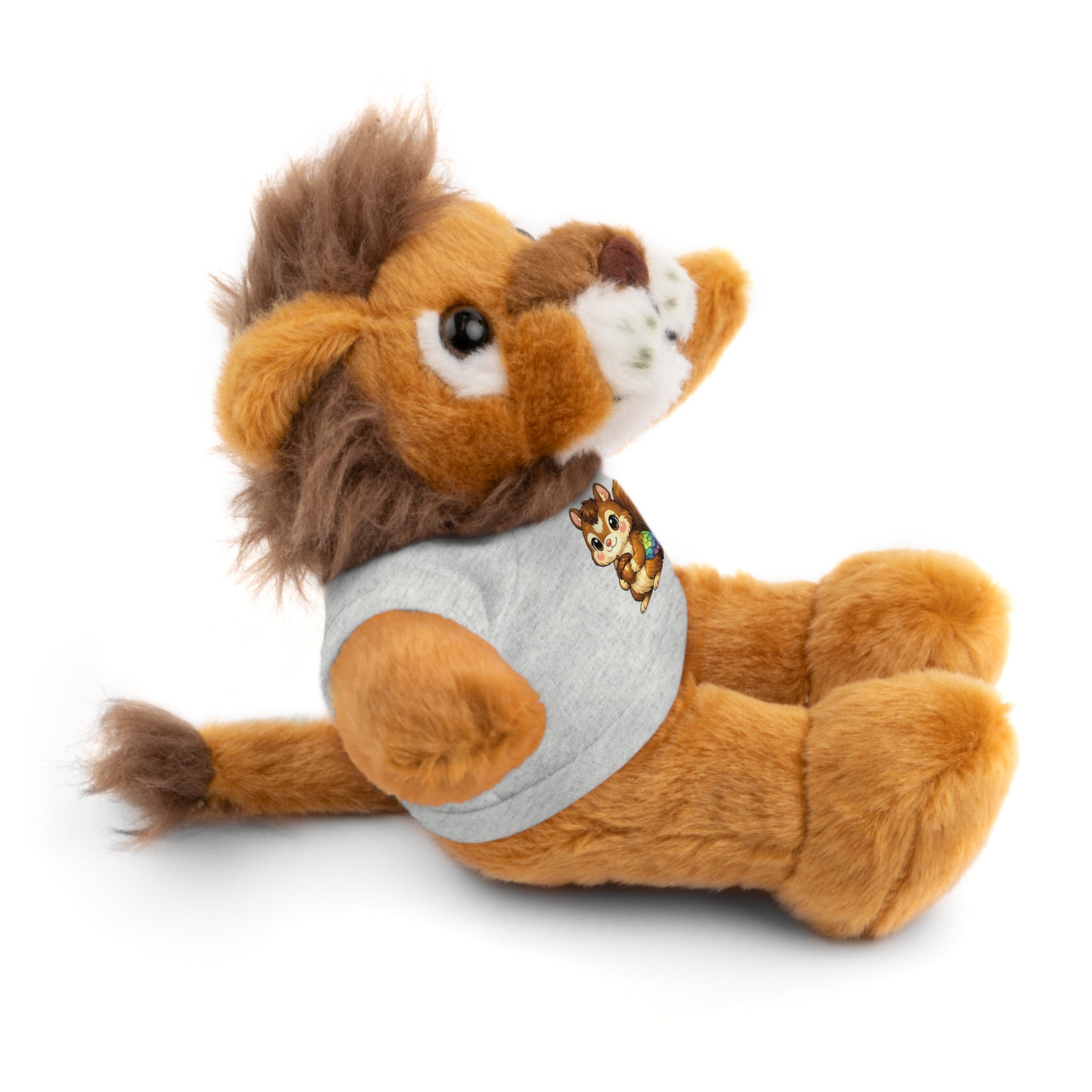 Cute Squirrel Plush Teddy with Graphic Tee — Adorable Stuffed Animal Gift