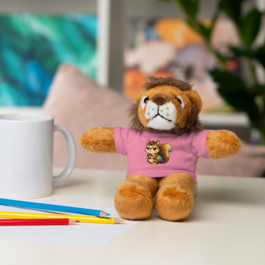 Cute Squirrel Plush Teddy with Graphic Tee — Adorable Stuffed Animal Gift