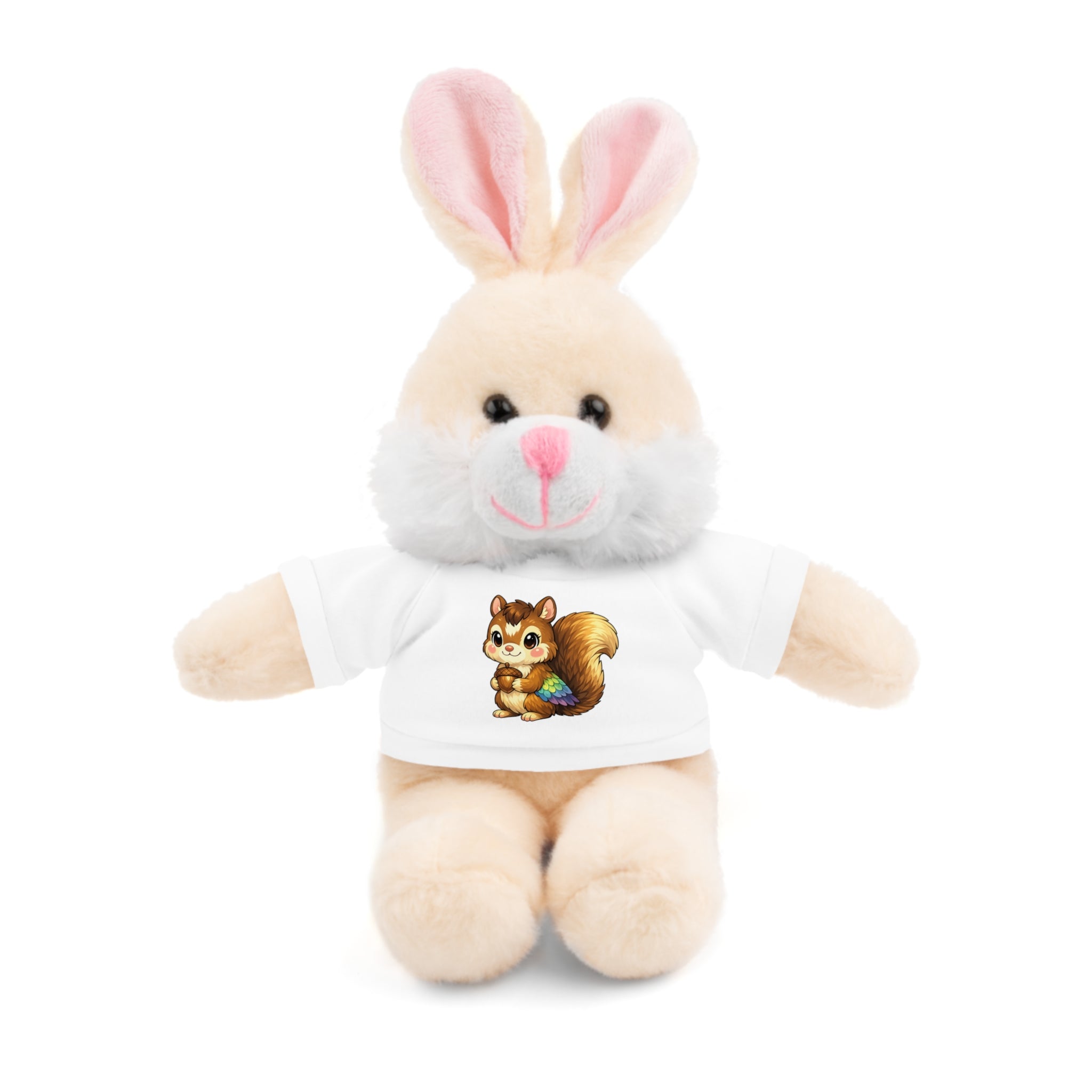 Cute Squirrel Plush Teddy with Graphic Tee — Adorable Stuffed Animal Gift