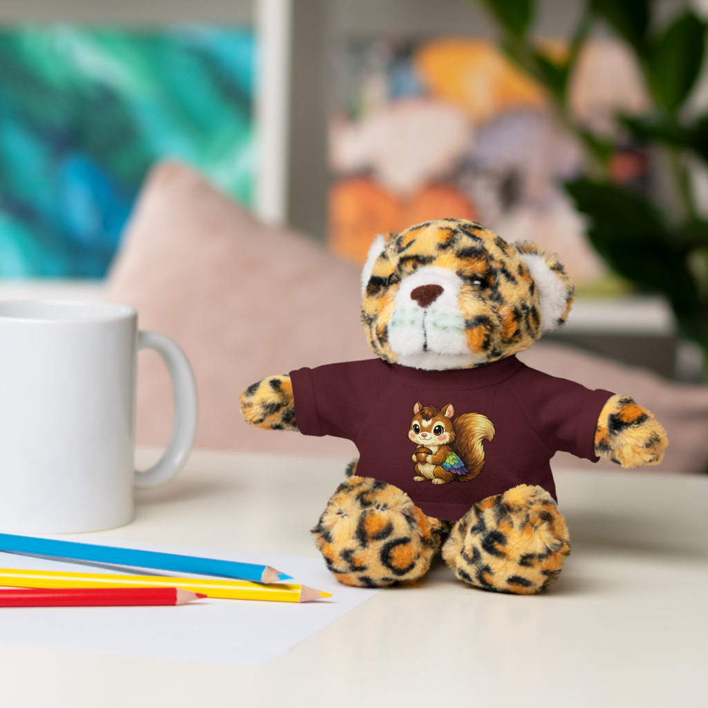 Cute Squirrel Plush Teddy with Graphic Tee — Adorable Stuffed Animal Gift