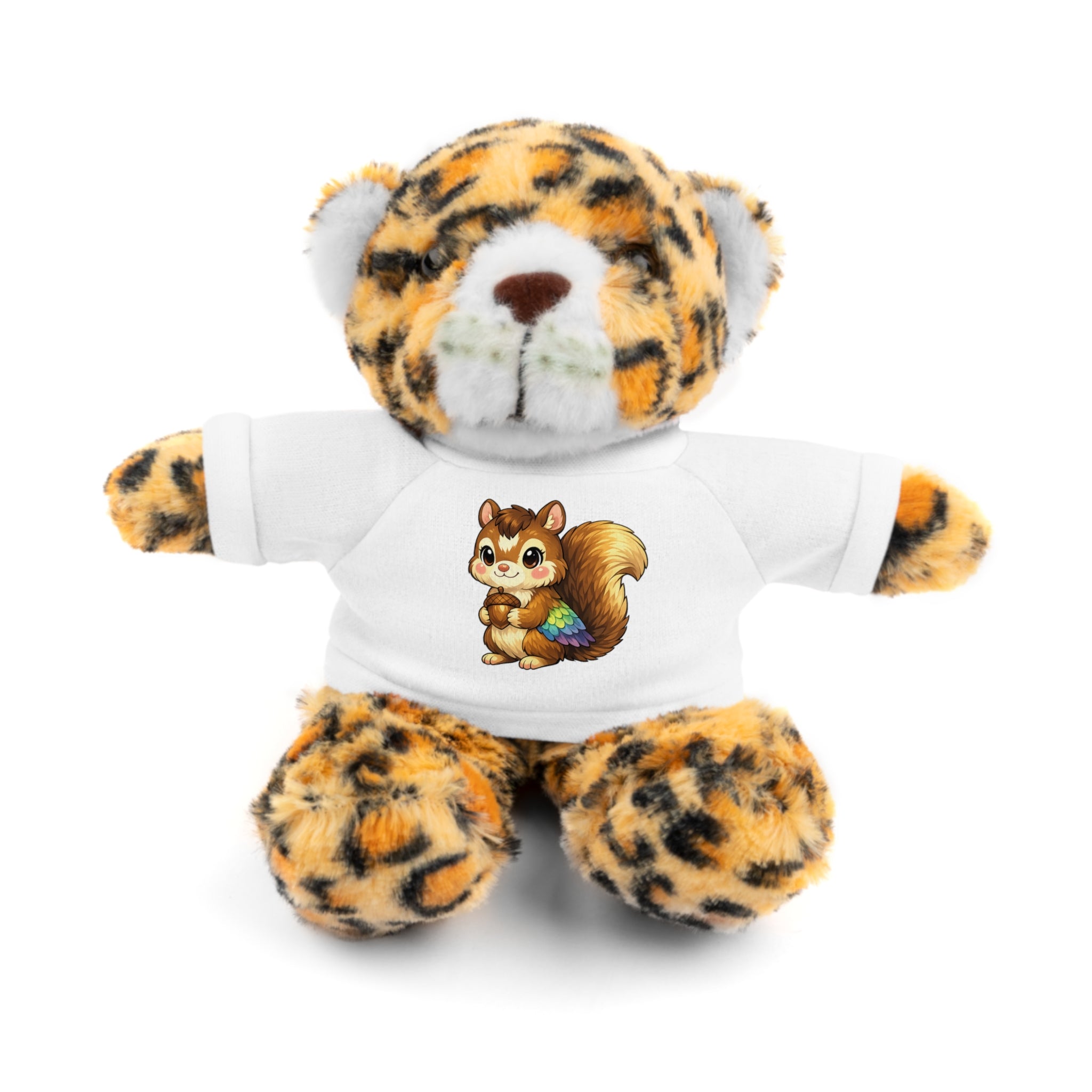 Cute Squirrel Plush Teddy with Graphic Tee — Adorable Stuffed Animal Gift
