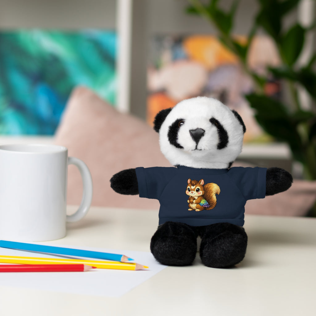 Cute Squirrel Plush Teddy with Graphic Tee — Adorable Stuffed Animal Gift