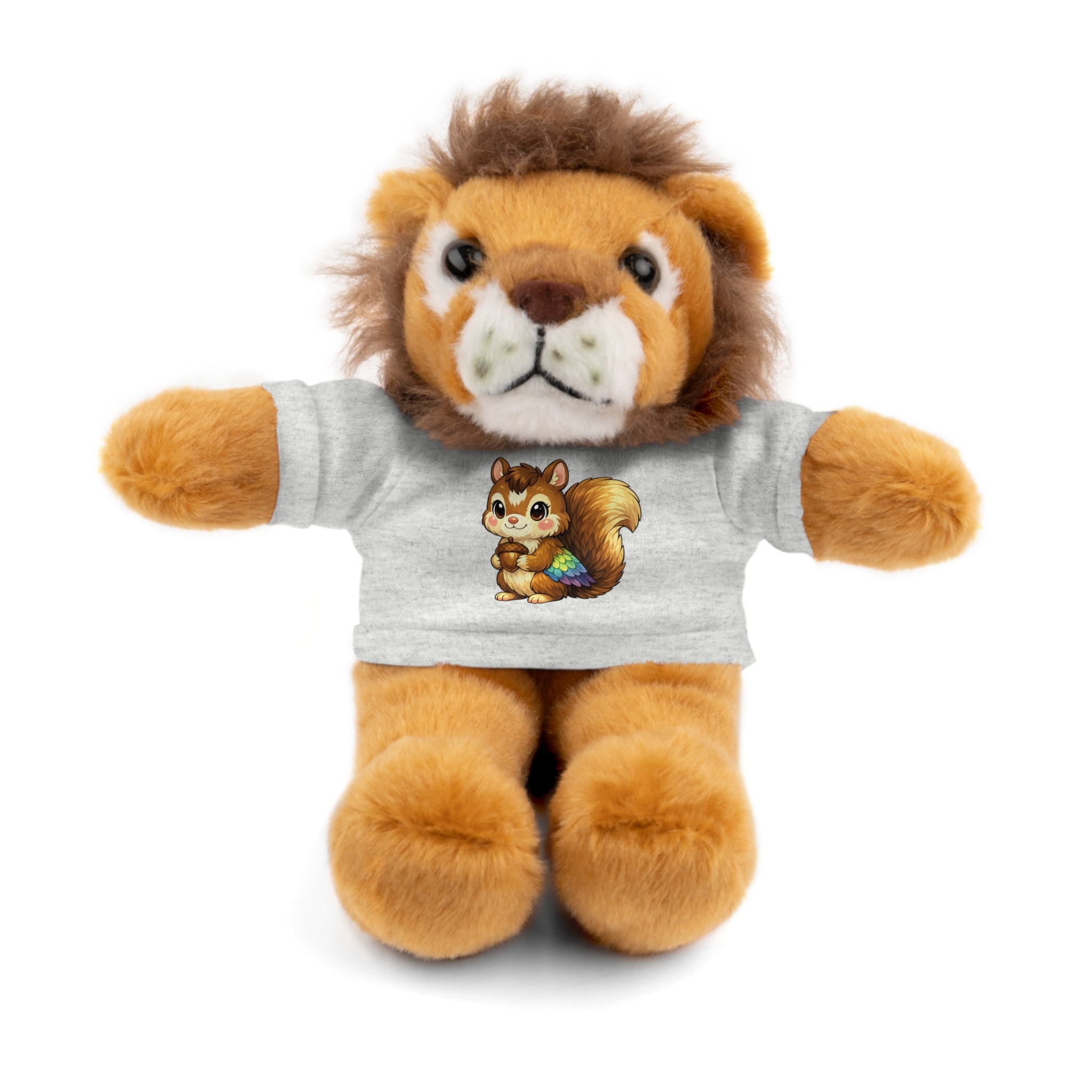 Cute Squirrel Plush Teddy with Graphic Tee — Adorable Stuffed Animal Gift