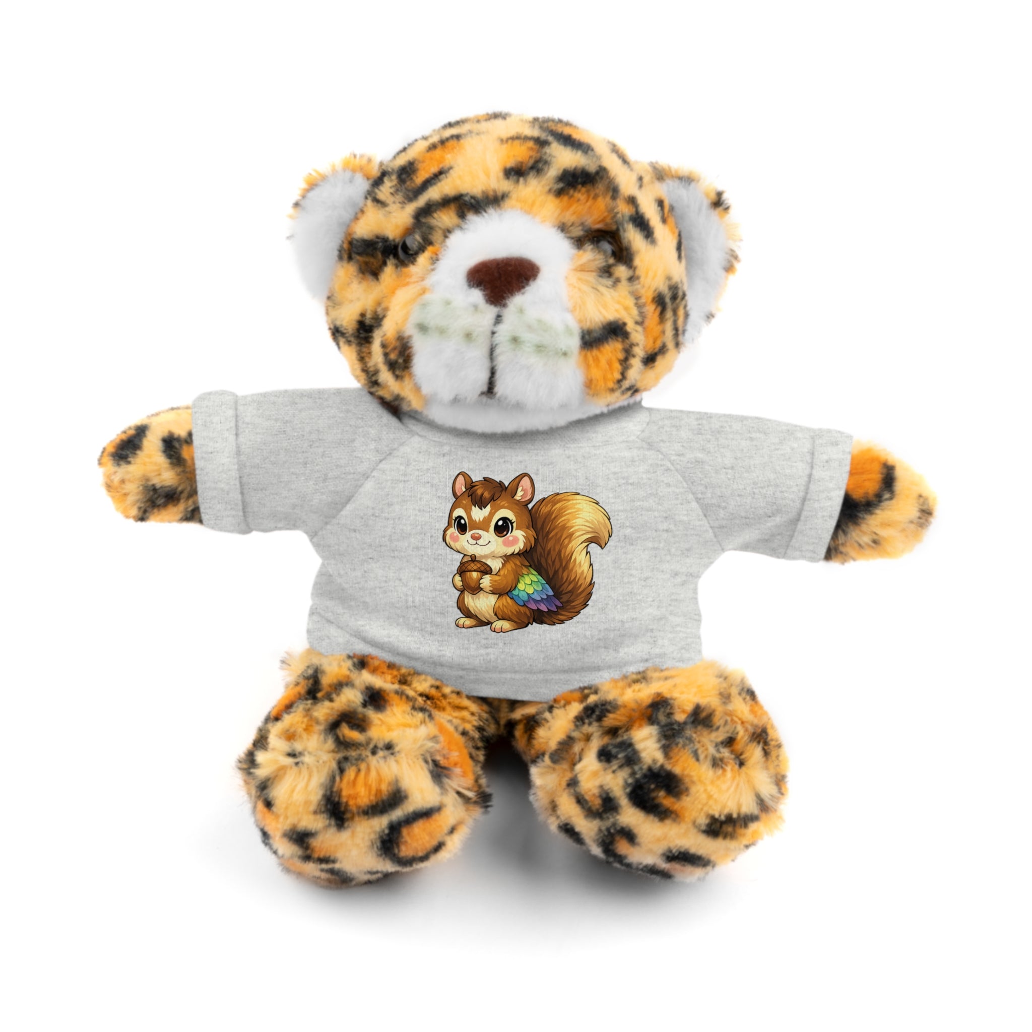 Cute Squirrel Plush Teddy with Graphic Tee — Adorable Stuffed Animal Gift