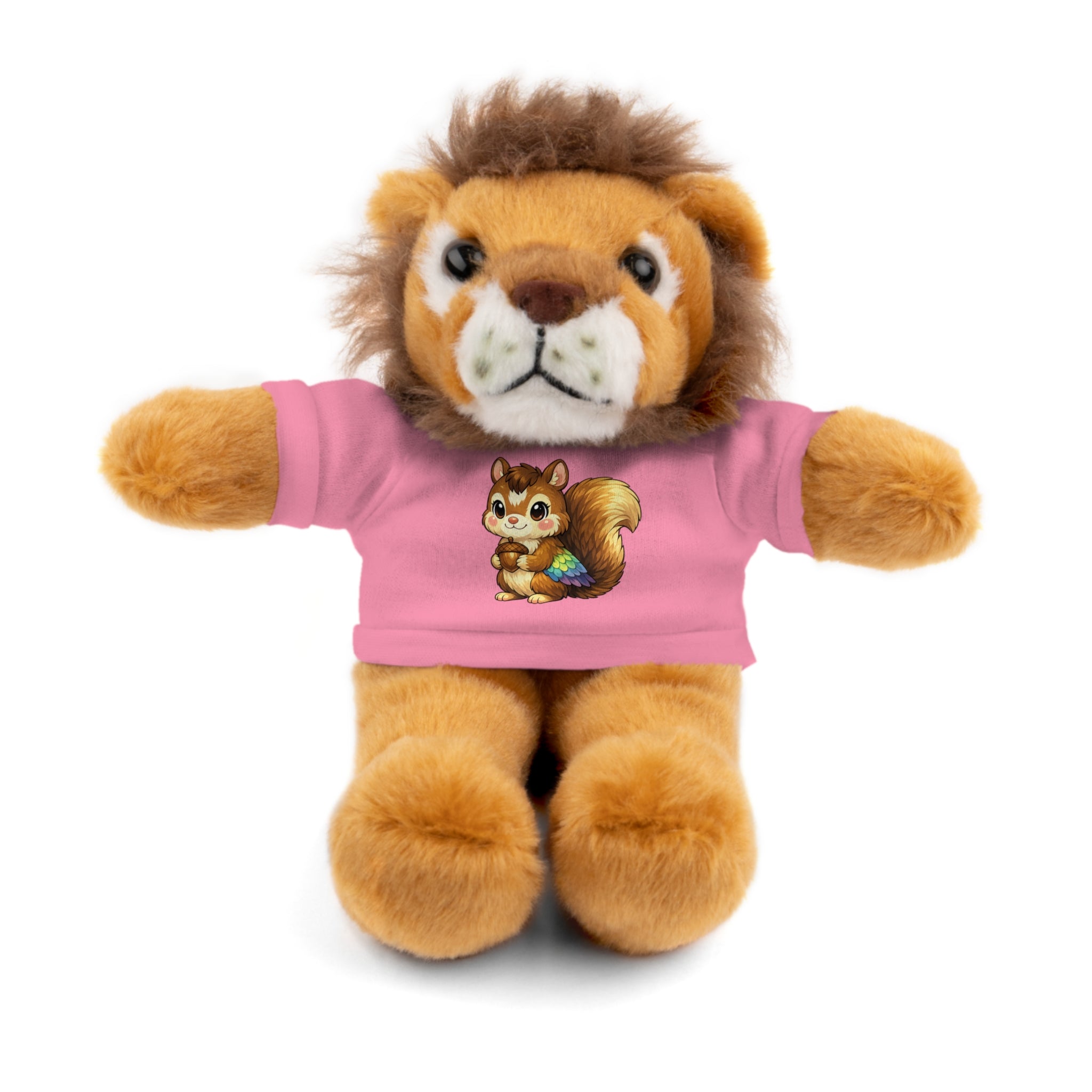 Cute Squirrel Plush Teddy with Graphic Tee — Adorable Stuffed Animal Gift