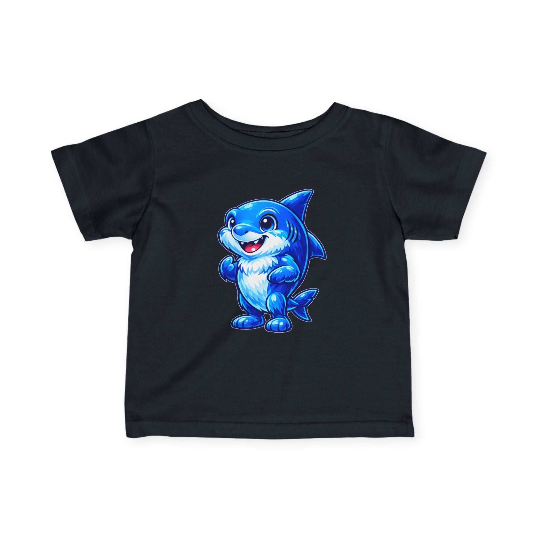 Baby Shark Graphic Tee – Cute Blue Cartoon Shark Infant T-Shirt