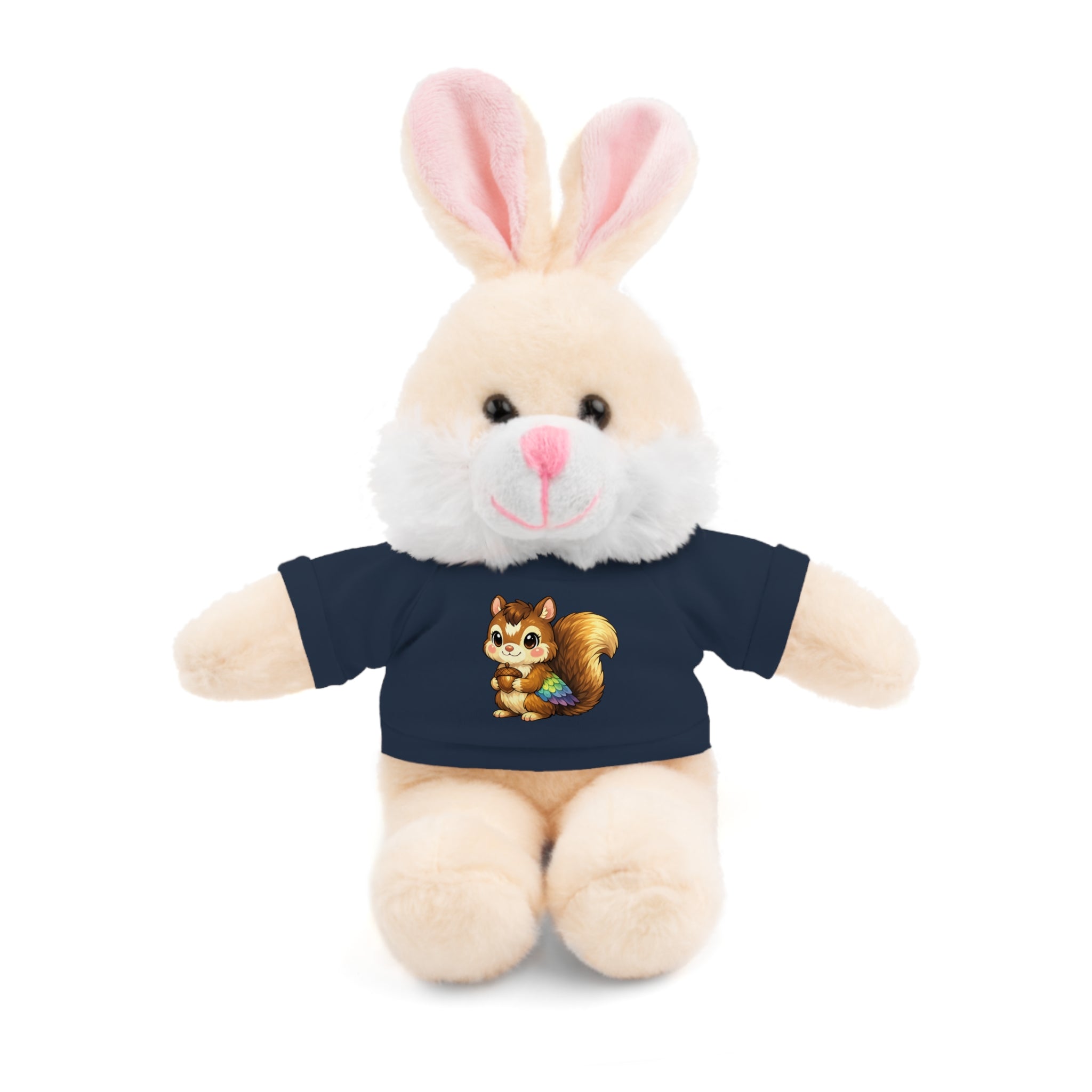 Cute Squirrel Plush Teddy with Graphic Tee — Adorable Stuffed Animal Gift
