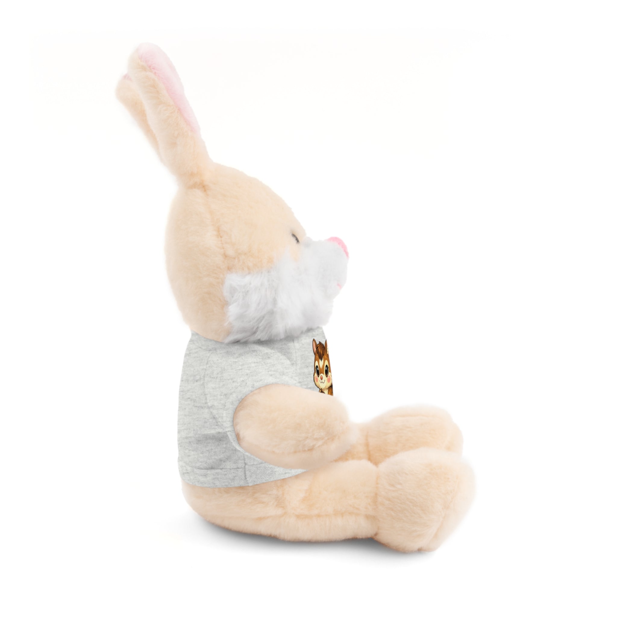 Cute Squirrel Plush Teddy with Graphic Tee — Adorable Stuffed Animal Gift