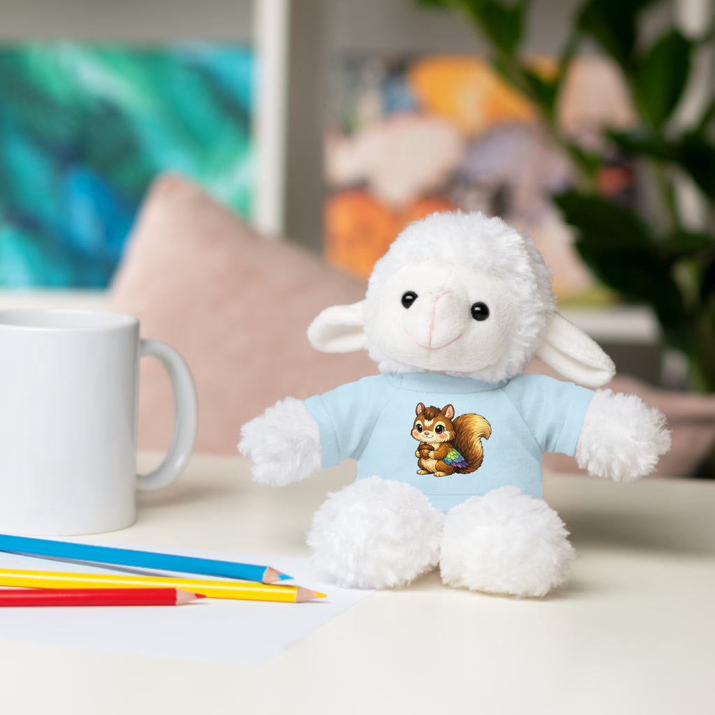 Cute Squirrel Plush Teddy with Graphic Tee — Adorable Stuffed Animal Gift