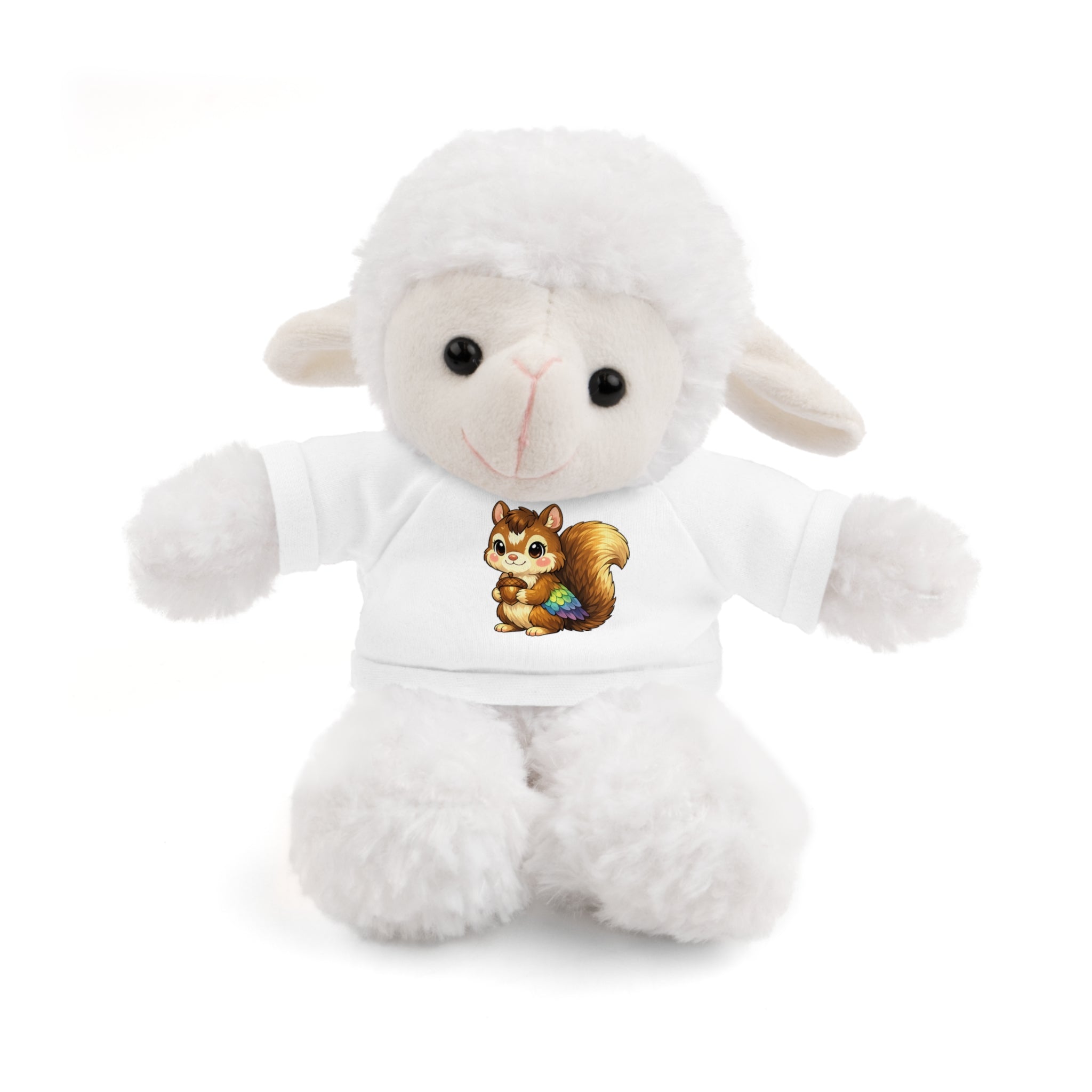 Cute Squirrel Plush Teddy with Graphic Tee — Adorable Stuffed Animal Gift